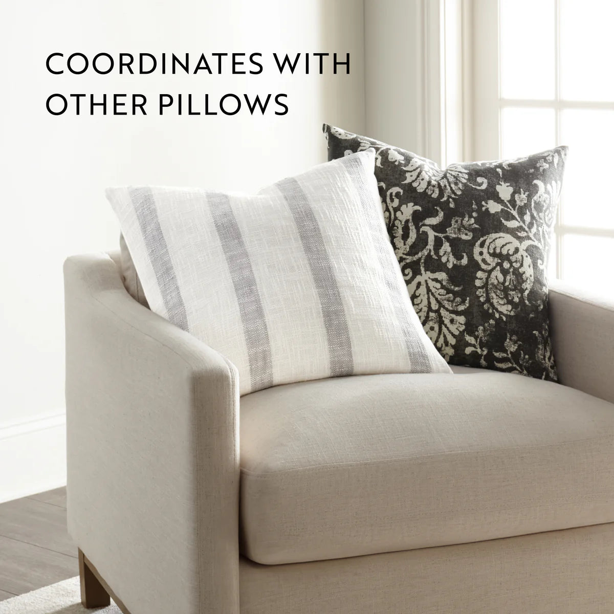 Awning Stripe Yarn-Dyed Cotton Decor Throw Pillow Cover