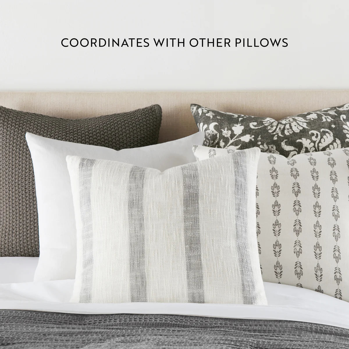 Awning Stripe Yarn-Dyed Cotton Decor Throw Pillow Cover