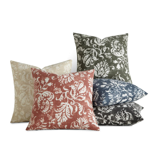 Distressed Floral Elegant Cotton Decor Throw Pillow Cover