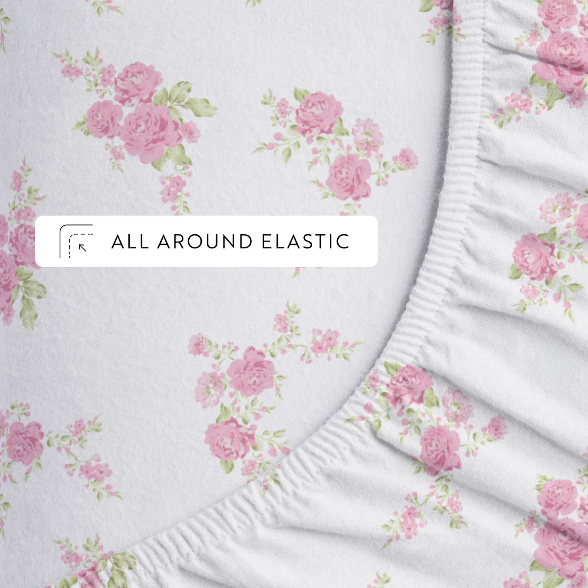 Rose Bunch 4-Piece 100% Cotton Flannel Sheet Set