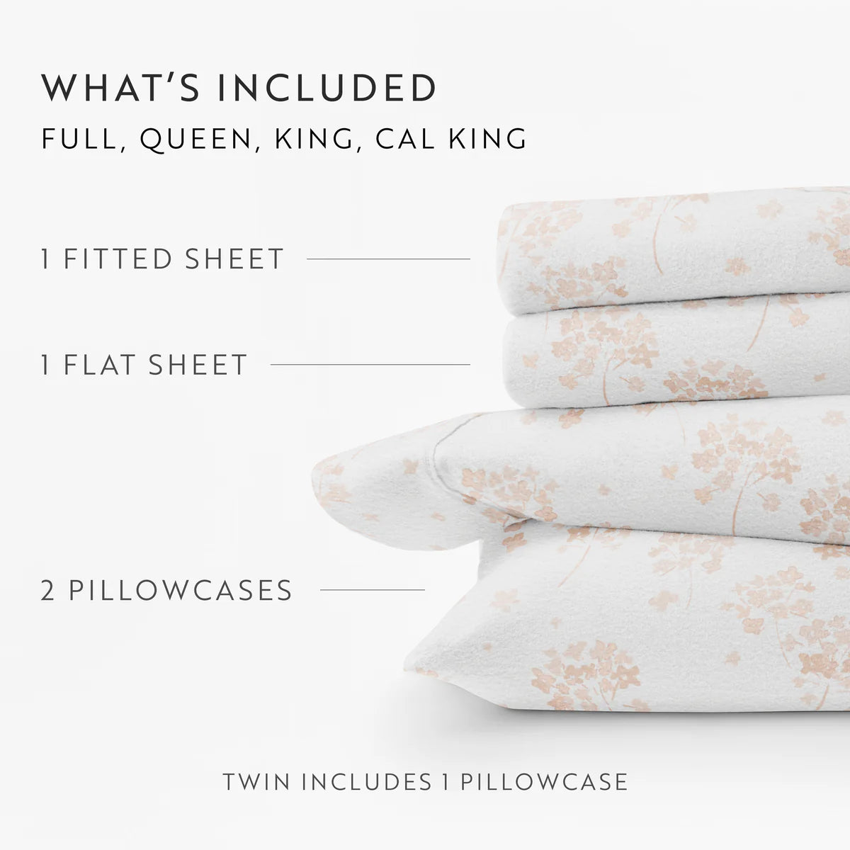 Flower Bunch 4-Piece 100% Cotton Flannel Sheet Set