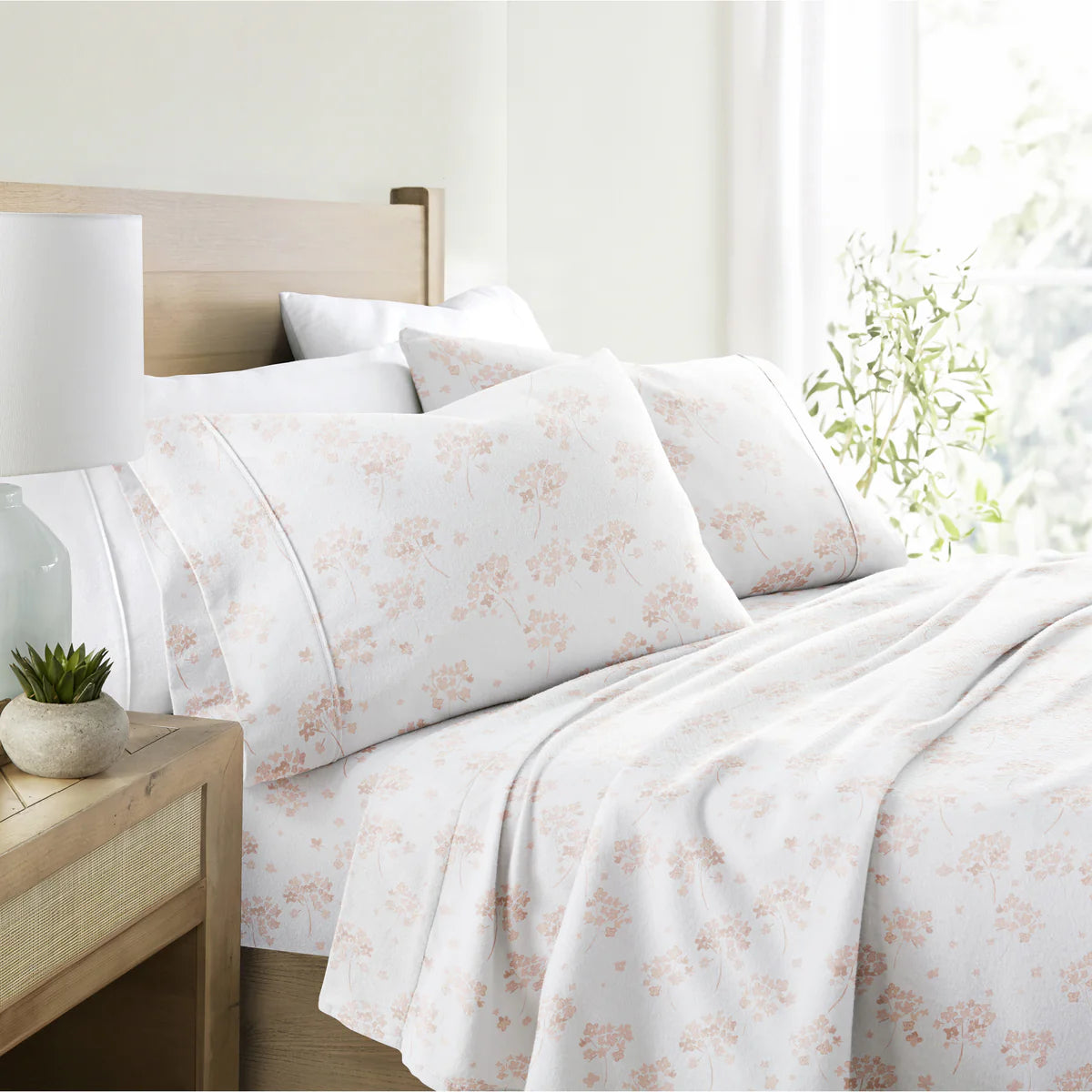 Flower Bunch 4-Piece 100% Cotton Flannel Sheet Set