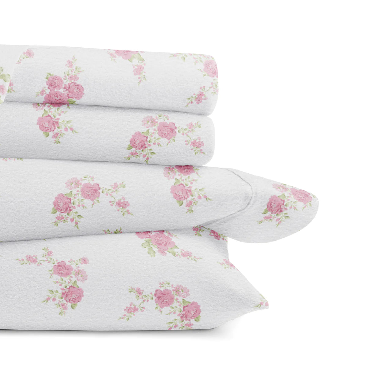 Rose Bunch 4-Piece 100% Cotton Flannel Sheet Set