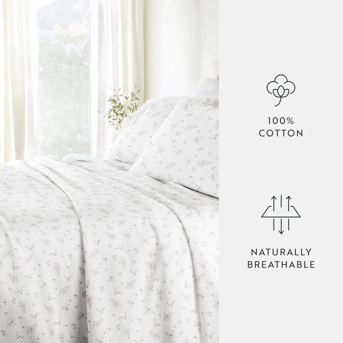 Bouquet Bliss 100% Cotton Long Staple Sheet Set