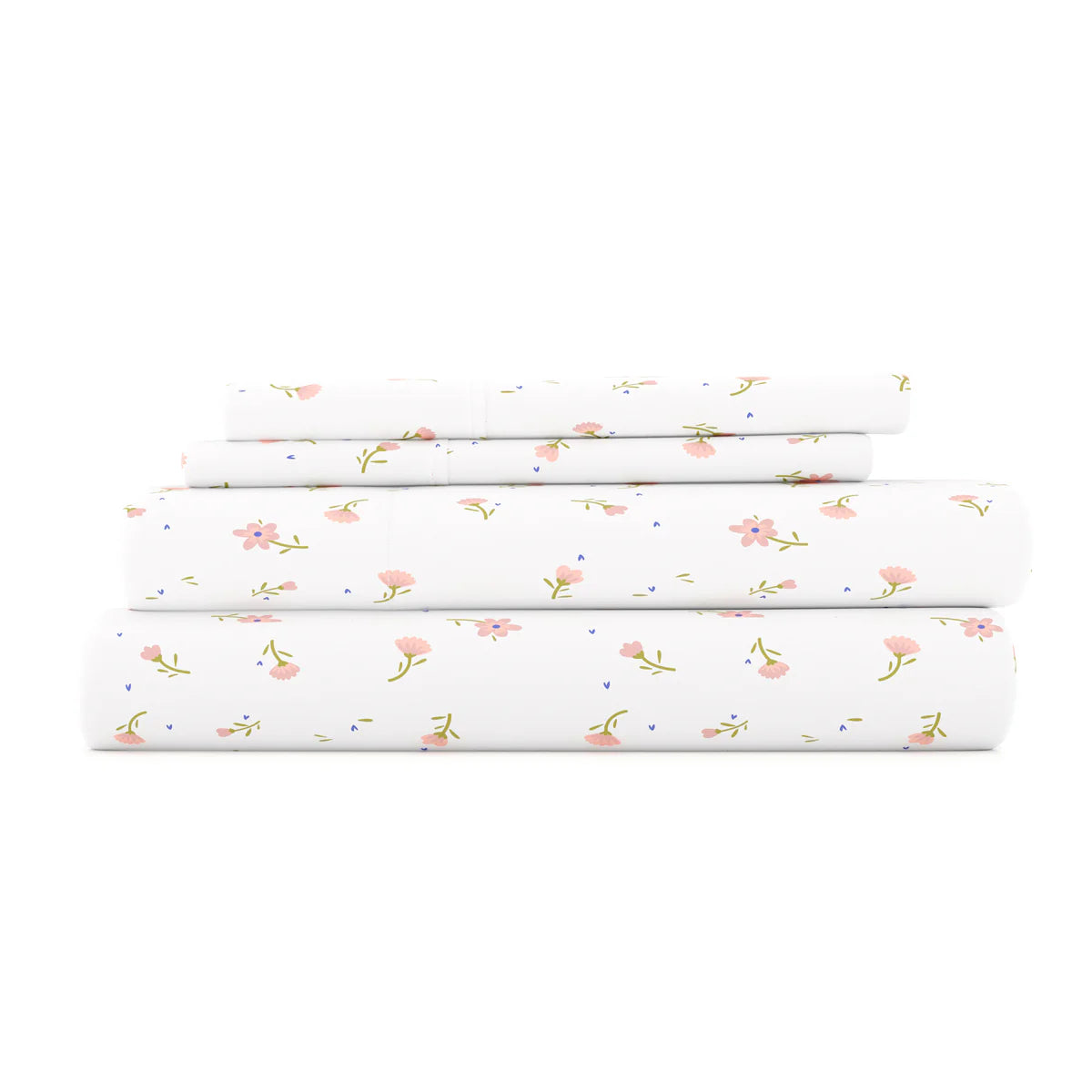 Soft Floral 4-Piece Patterned Sheet Set