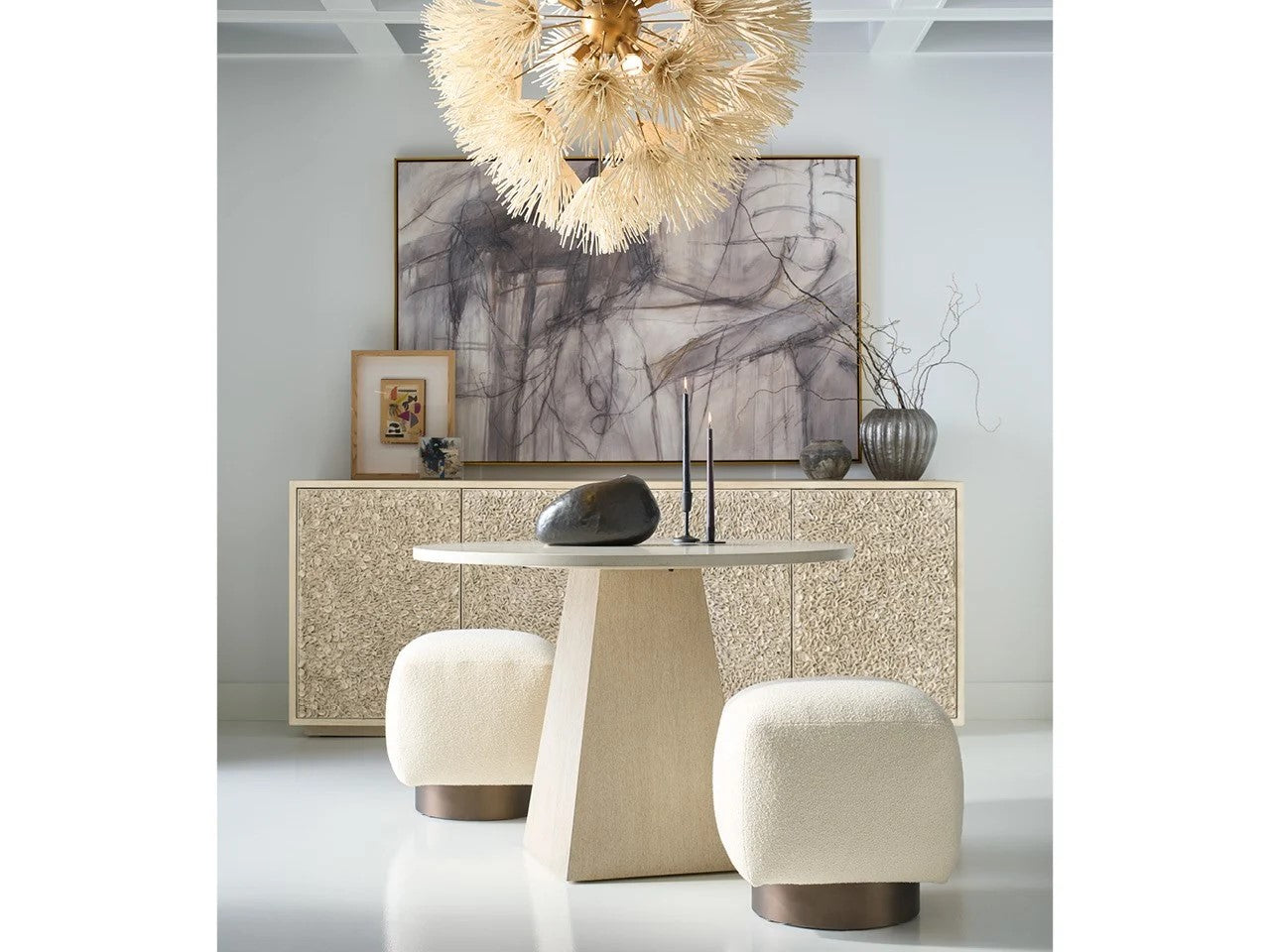 Universal - Mist & Veil-Modern Sola Pouf
