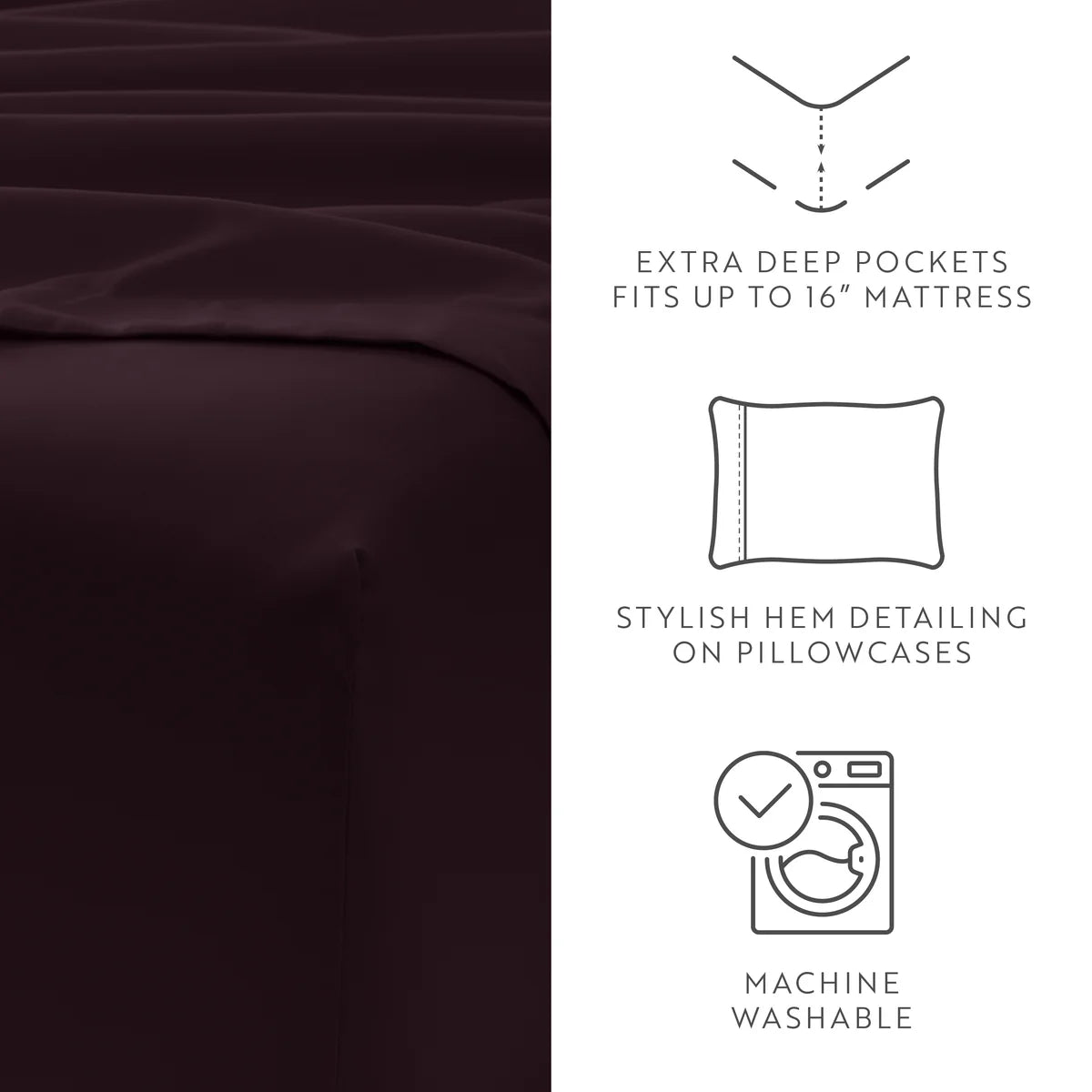 6-Piece Double Brushed Solid Sheet Set