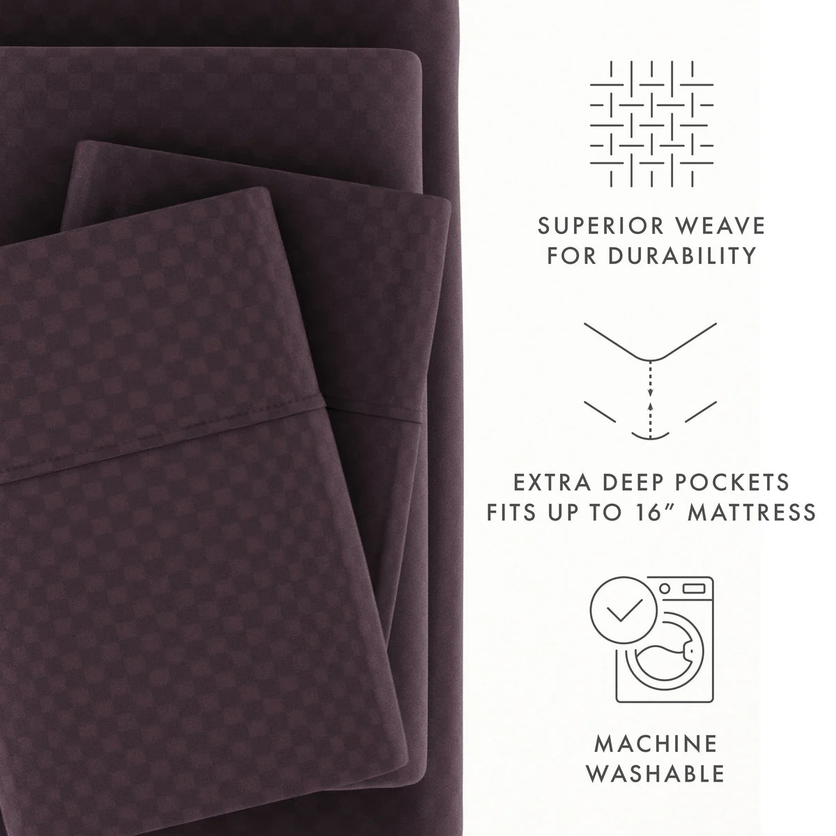 Checkered Embossed 4-Piece Sheet Set