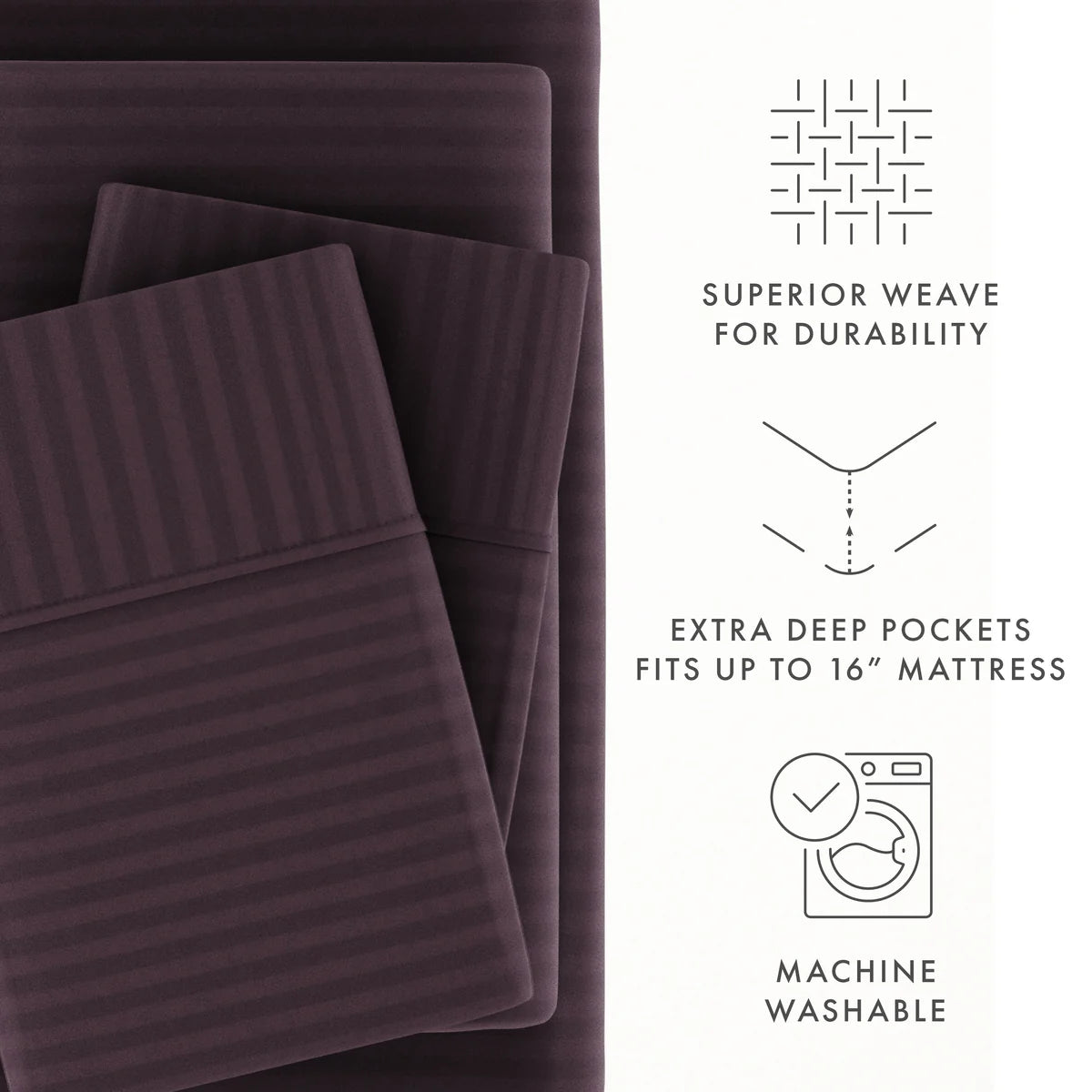 Stripes Embossed 4-Piece Sheet Set