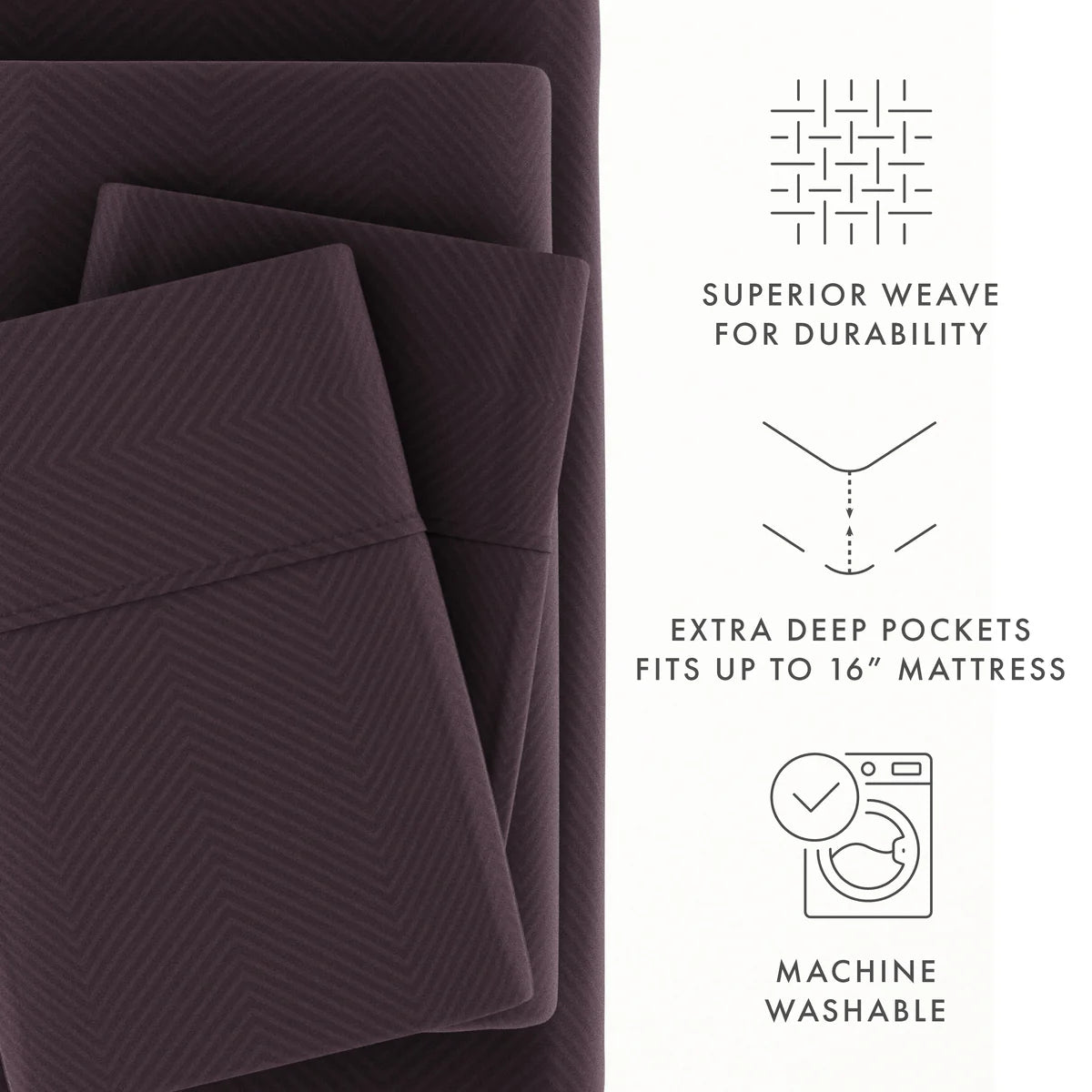 Chevron Embossed 4-Piece Sheet Set
