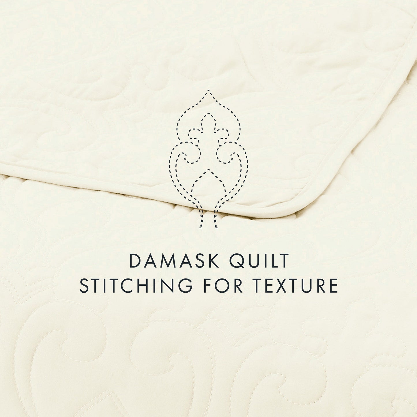 Lightweight Damask Quilted Coverlet Set