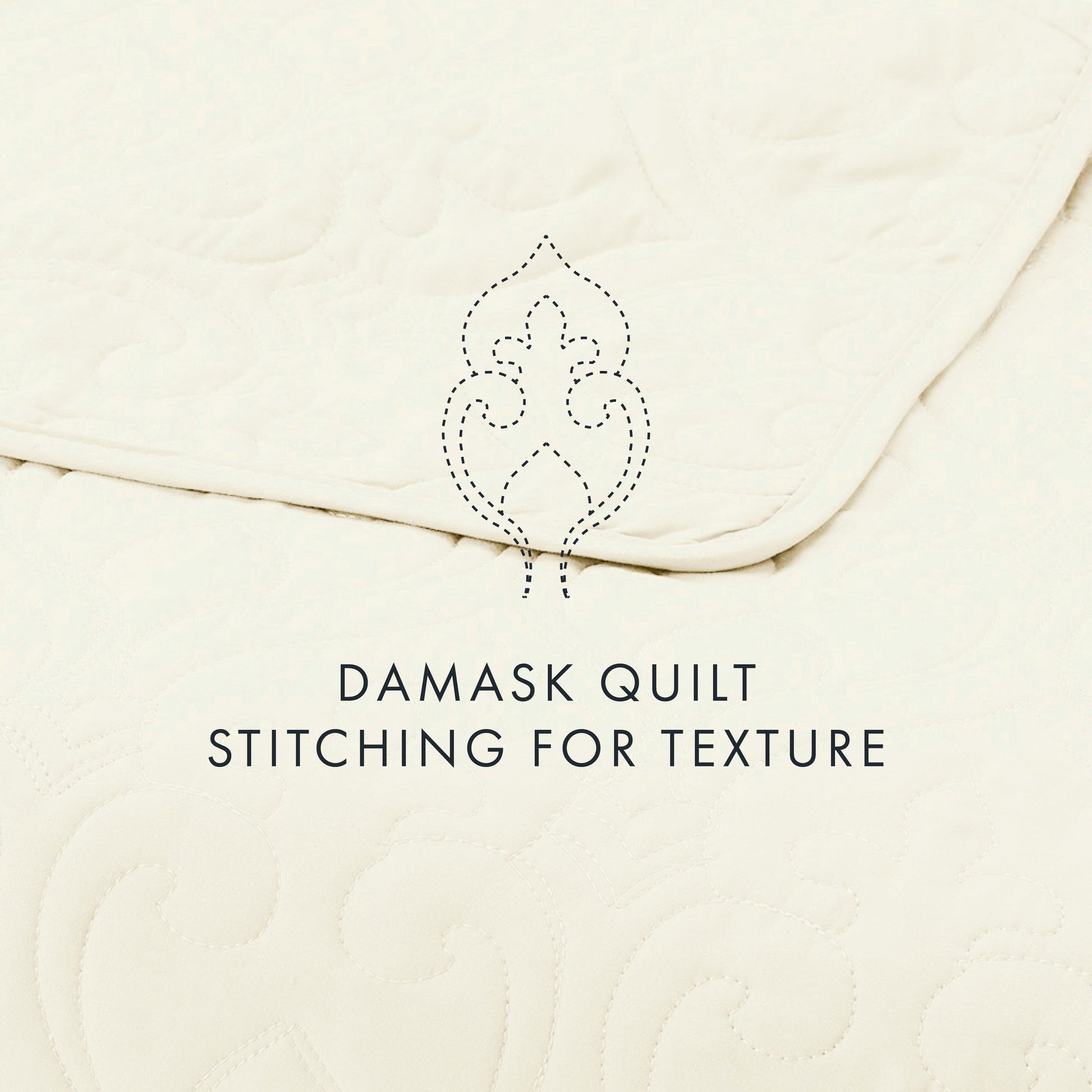 Lightweight Damask Quilted Coverlet Set