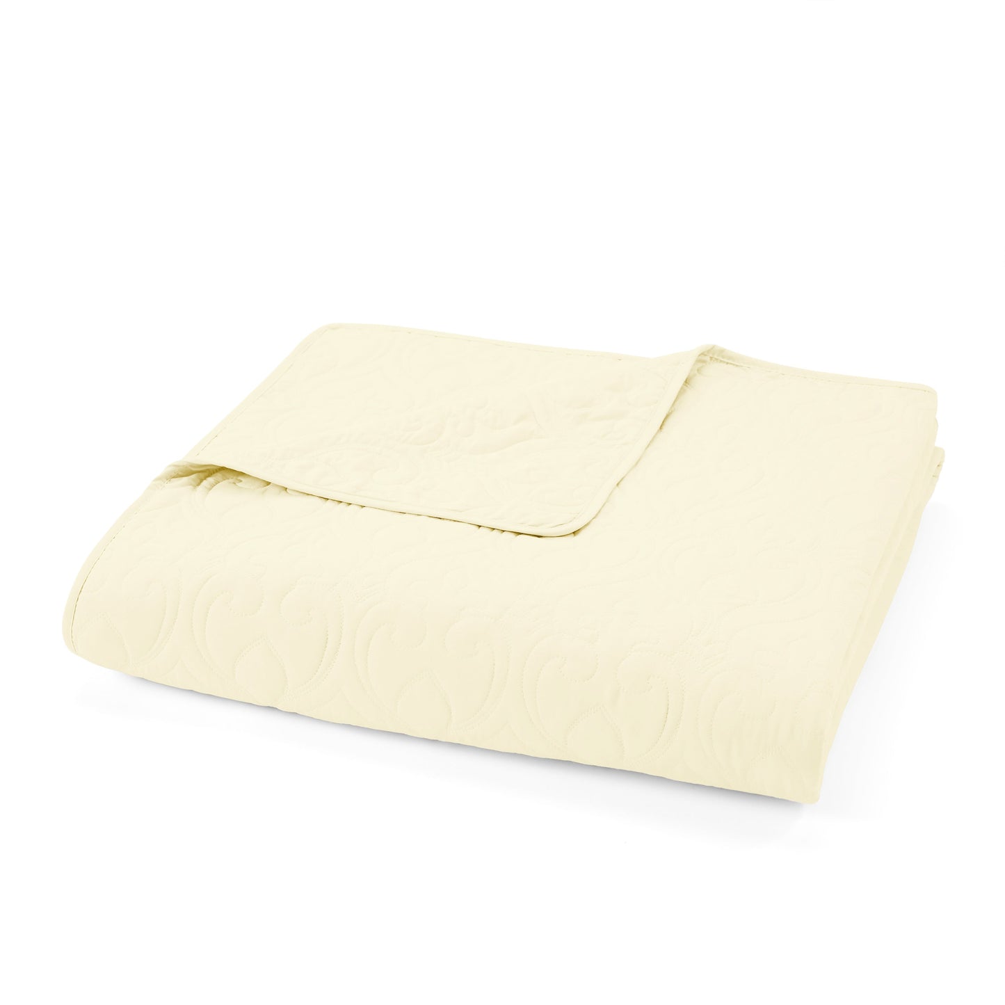 Lightweight Damask Quilted Coverlet Set