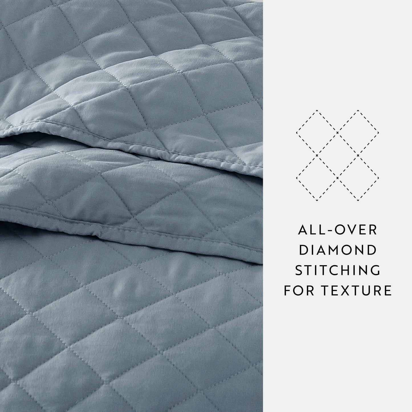 Lightweight Diamond Stitch Quilted Coverlet Set
