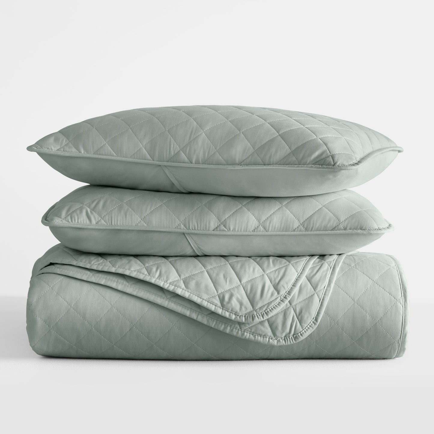Lightweight Diamond Stitch Quilted Coverlet Set