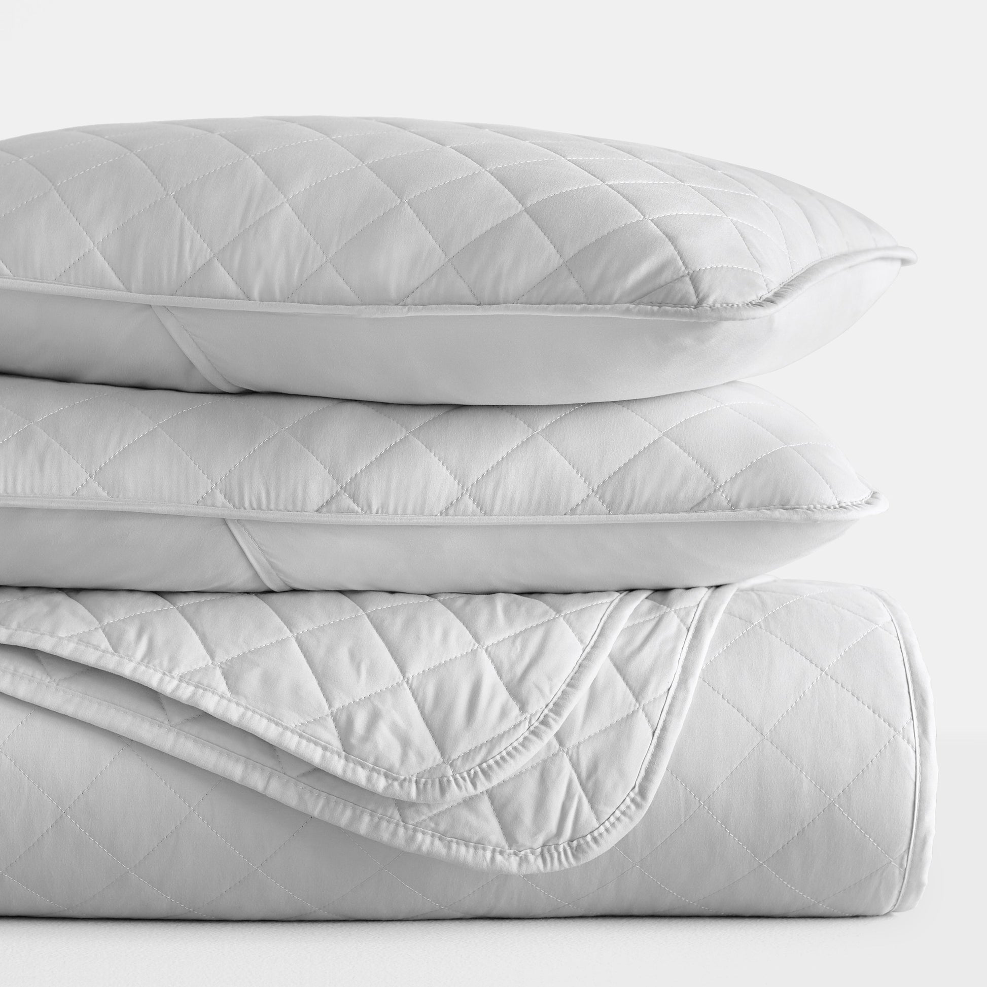 Lightweight Diamond Stitch Quilted Coverlet Set