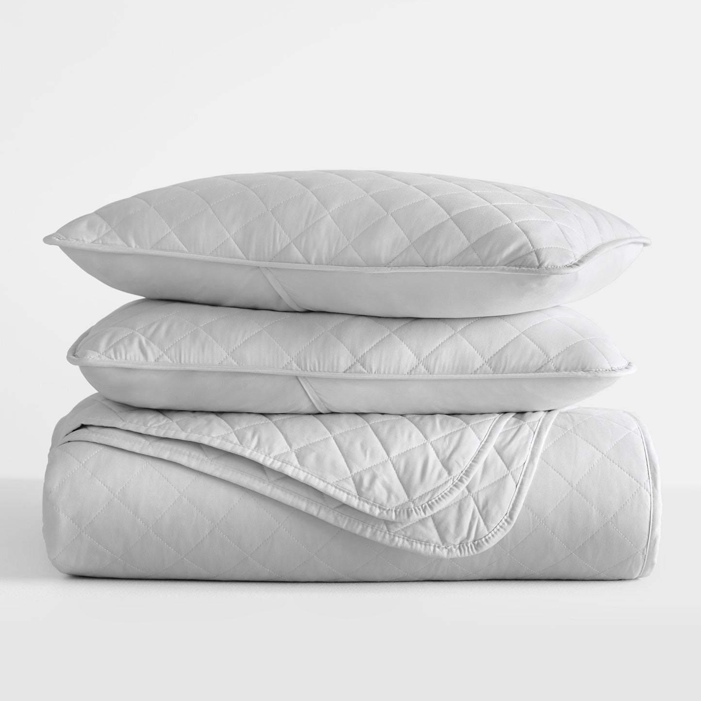 Lightweight Diamond Stitch Quilted Coverlet Set