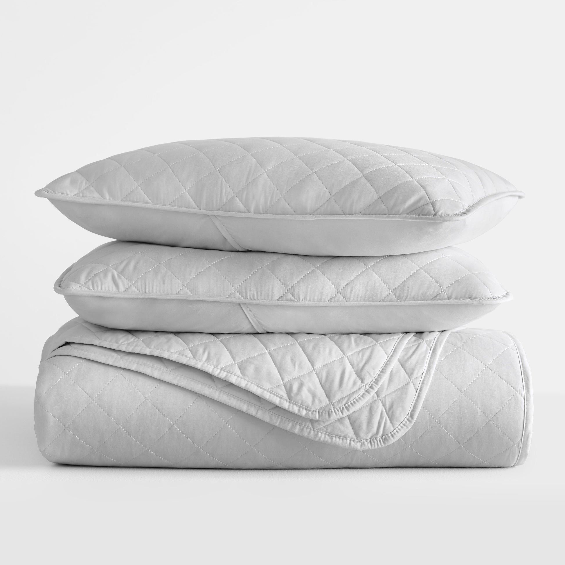 Lightweight Diamond Stitch Quilted Coverlet Set
