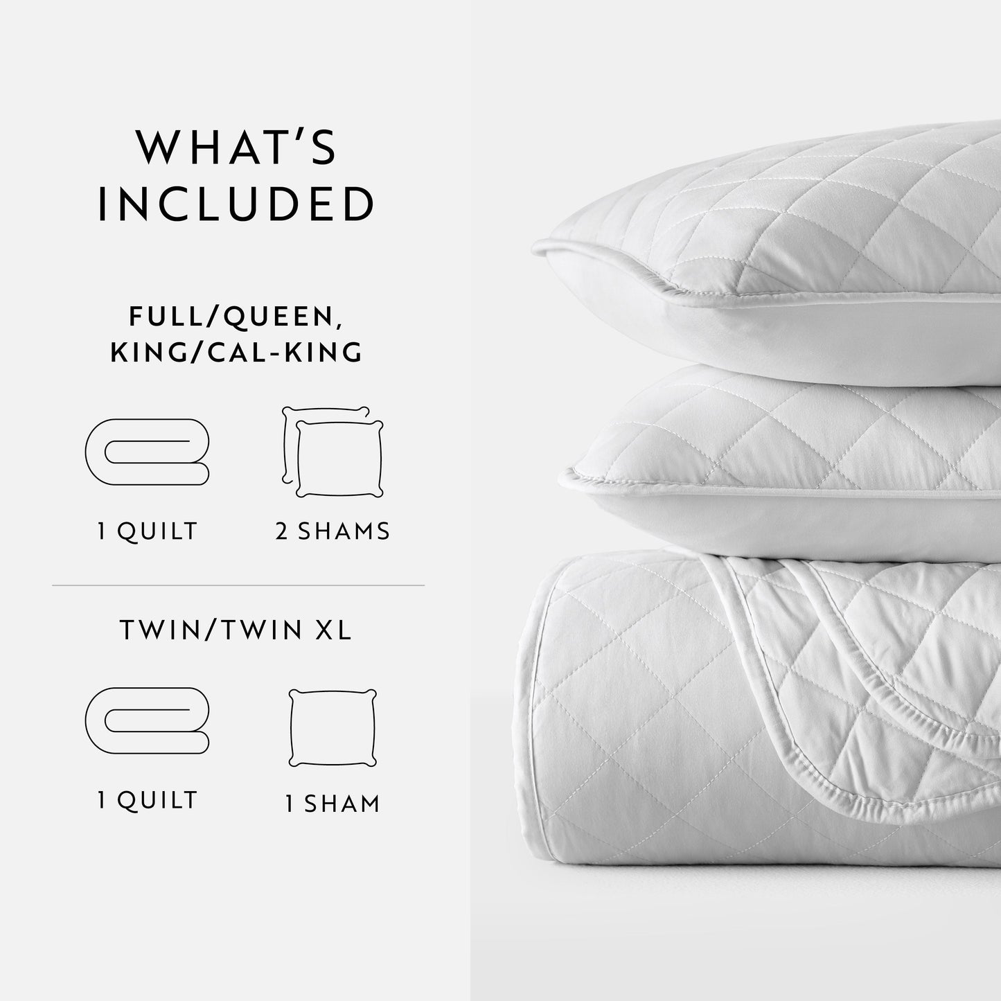 Lightweight Diamond Stitch Quilted Coverlet Set