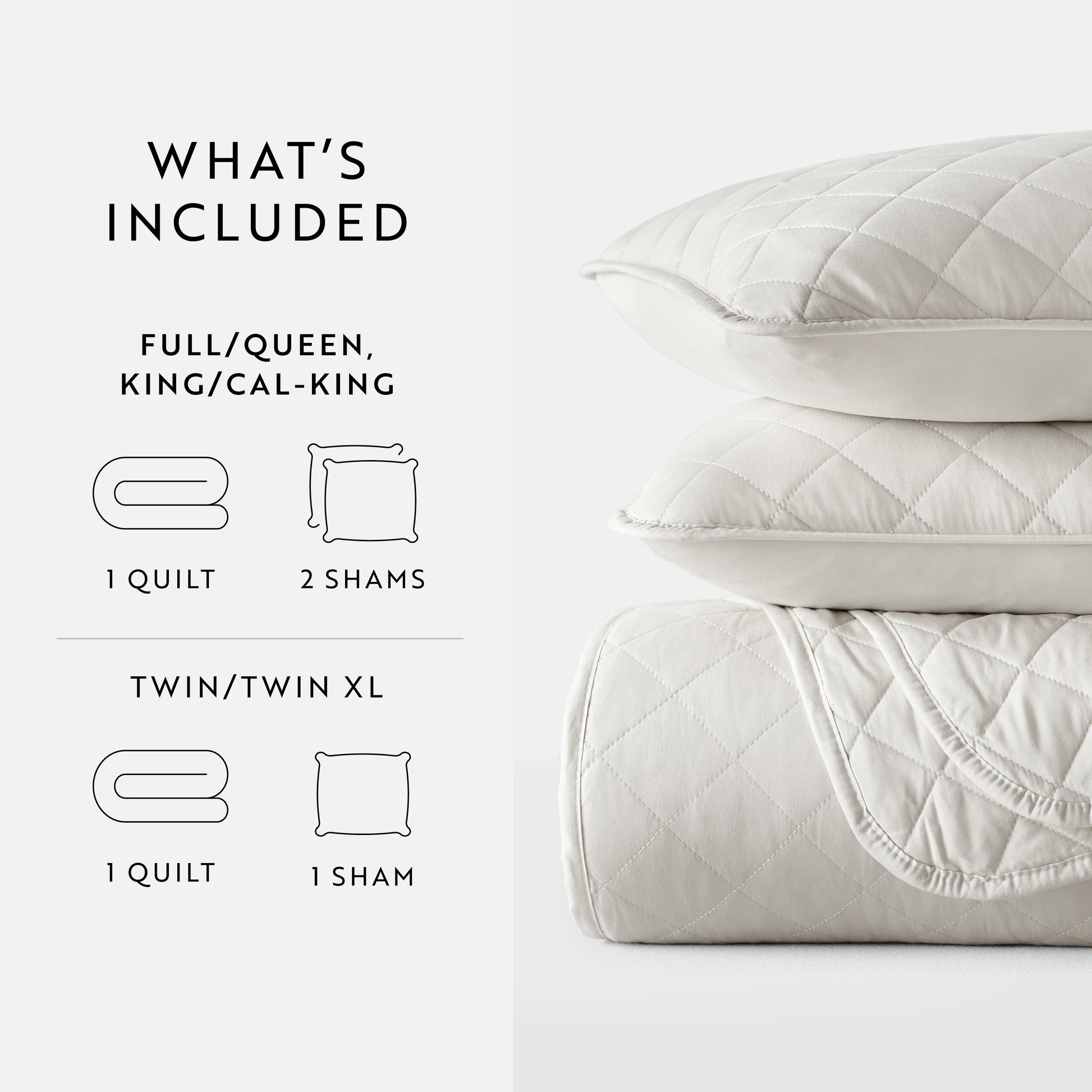 Lightweight Diamond Stitch Quilted Coverlet Set