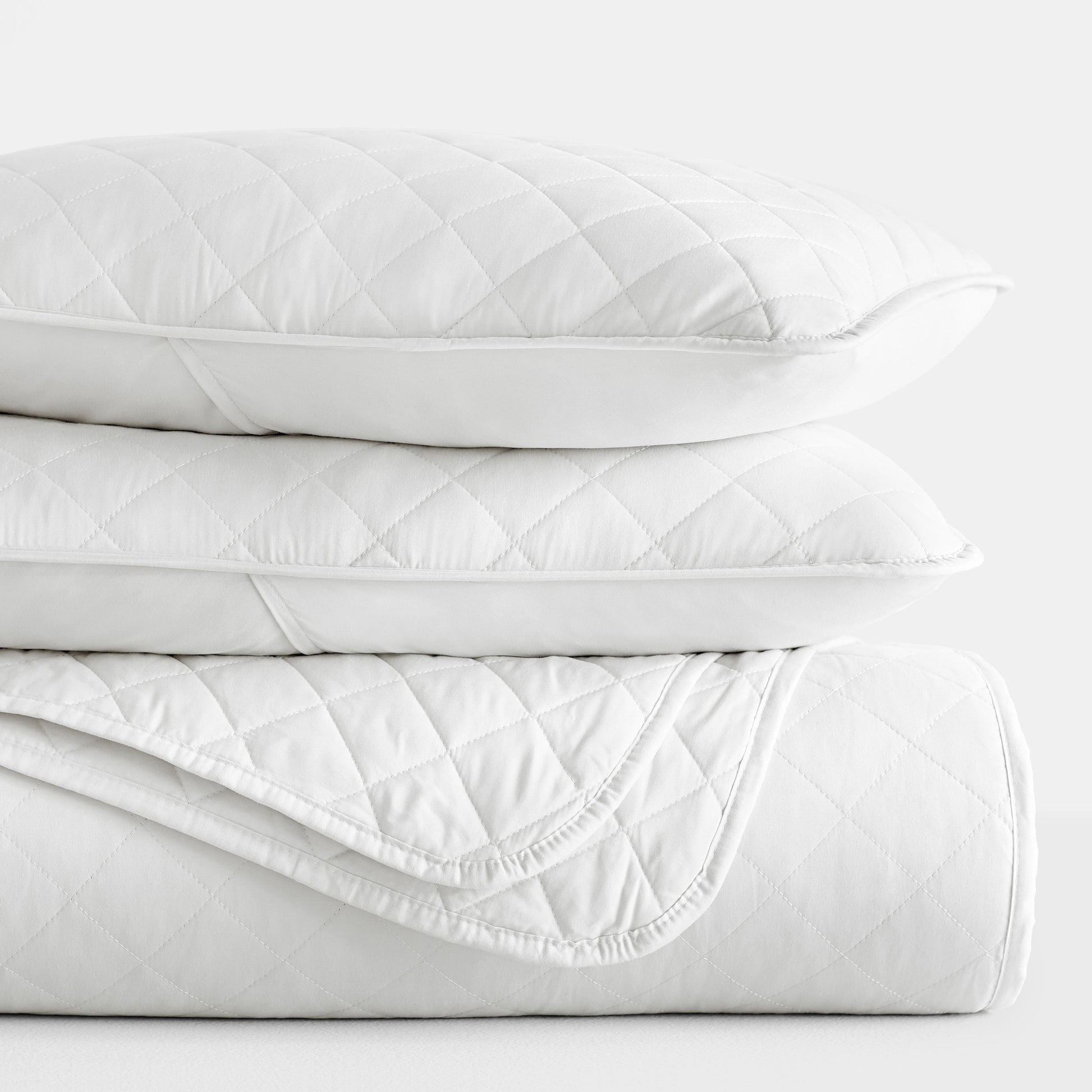 Lightweight Diamond Stitch Quilted Coverlet Set