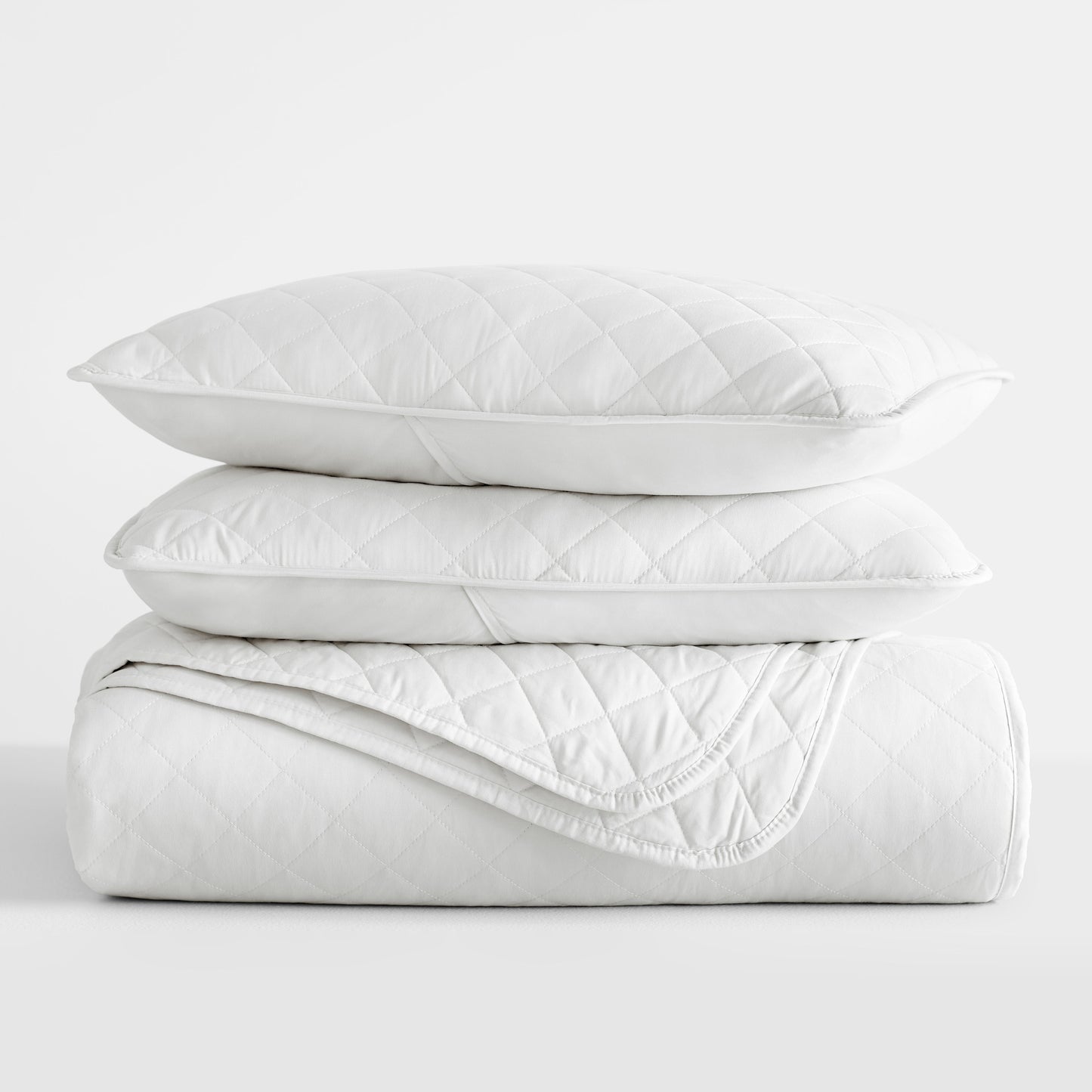 Lightweight Diamond Stitch Quilted Coverlet Set
