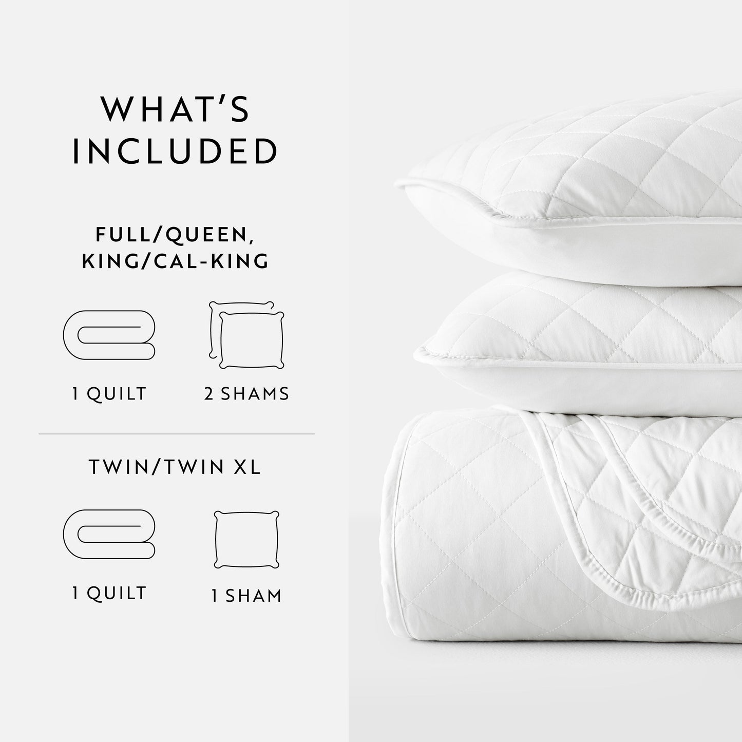 Lightweight Diamond Stitch Quilted Coverlet Set