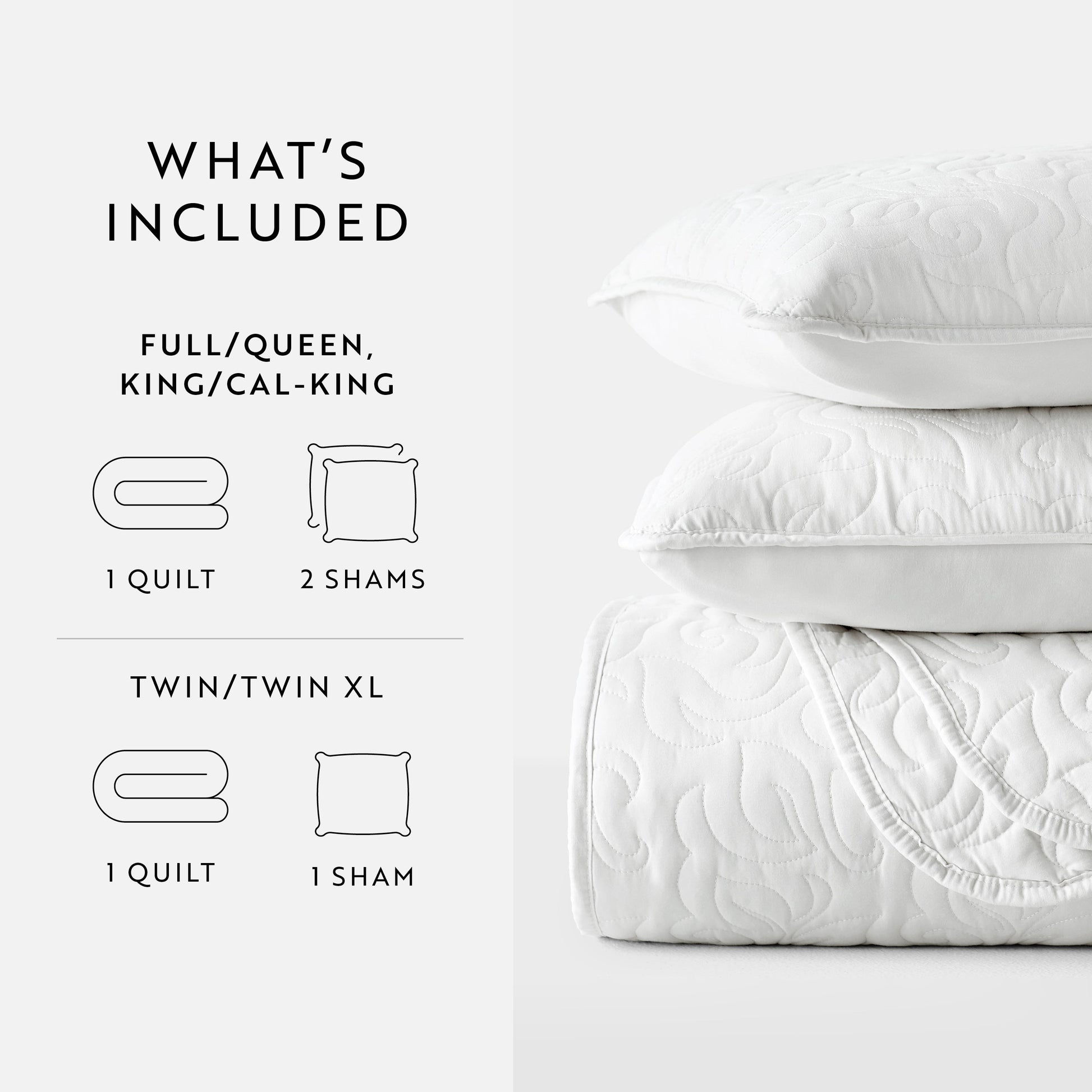 Lightweight Floral Stitch Quilted Coverlet Set