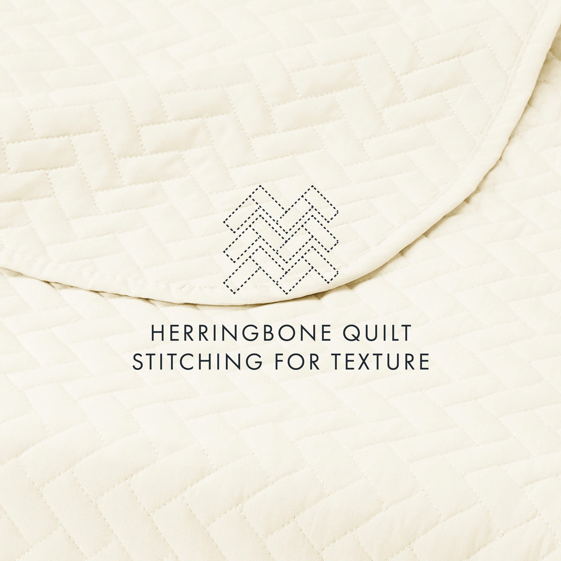 Lightweight Herringbone Stitch Quilted Coverlet Set