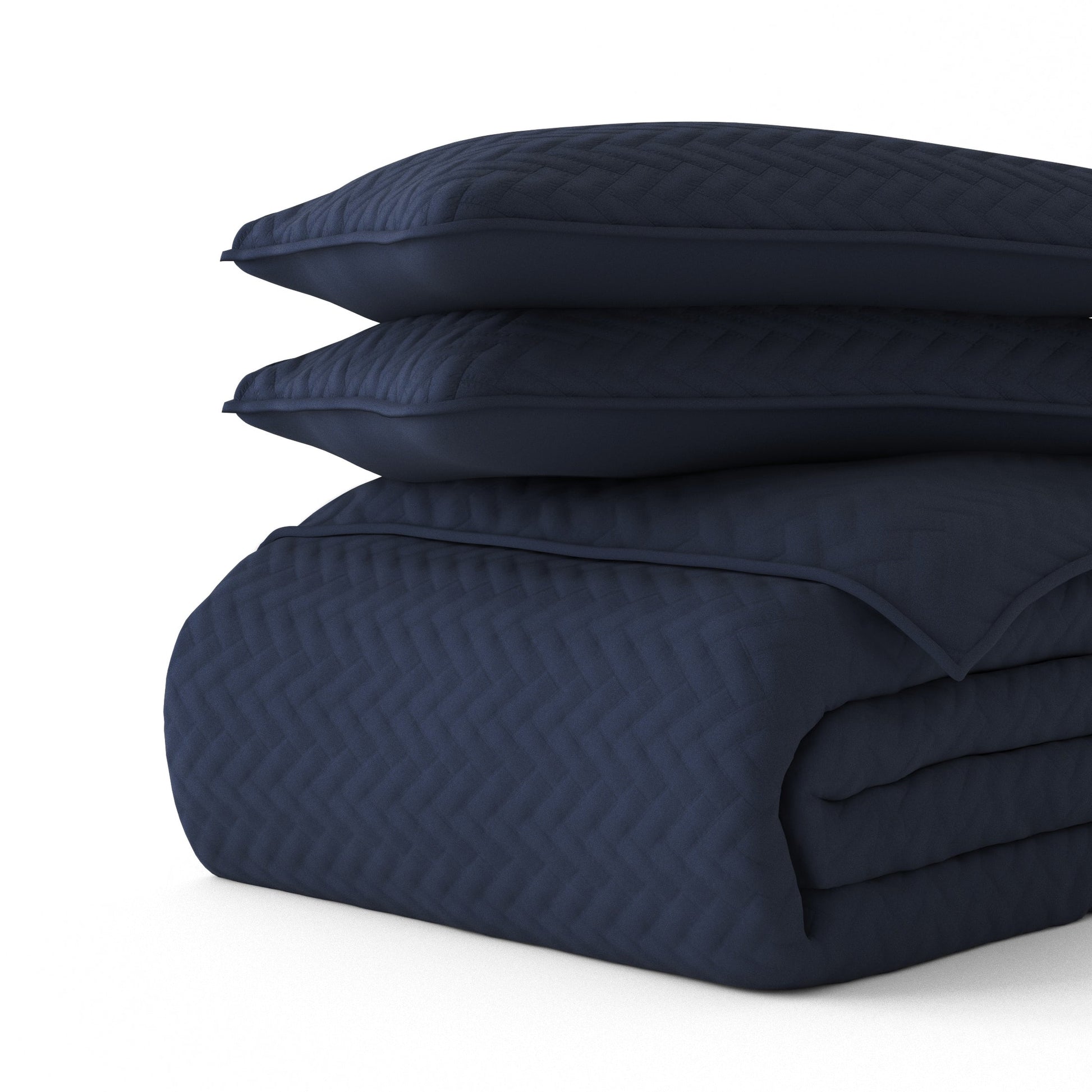 Lightweight Herringbone Stitch Quilted Coverlet Set