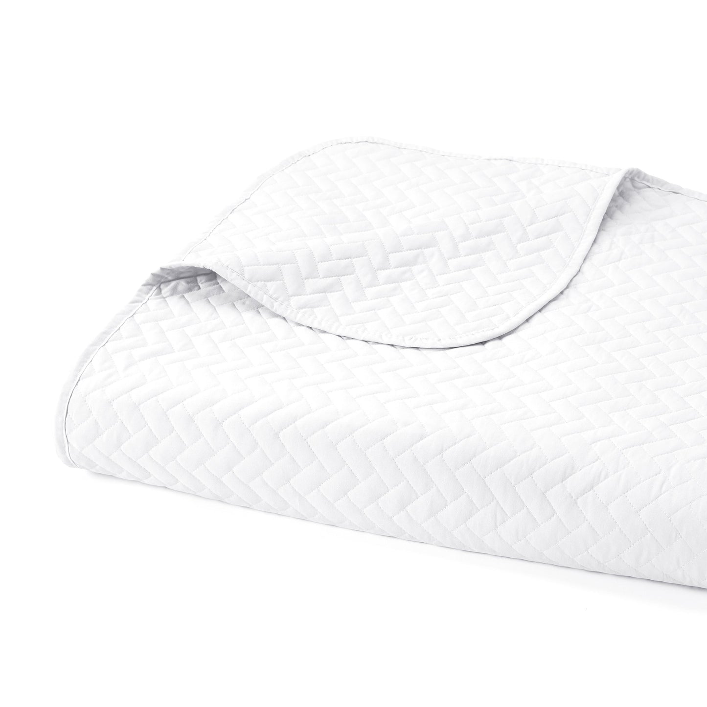 Lightweight Herringbone Stitch Quilted Coverlet Set