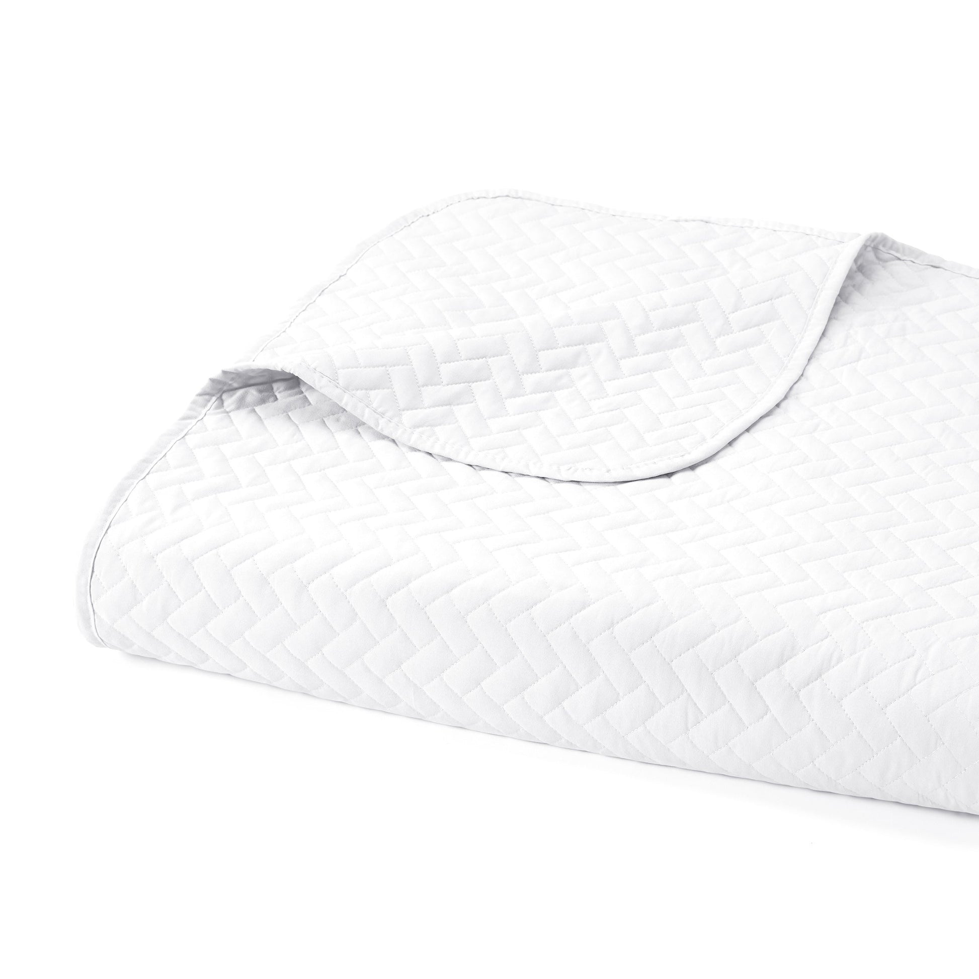 Lightweight Herringbone Stitch Quilted Coverlet Set