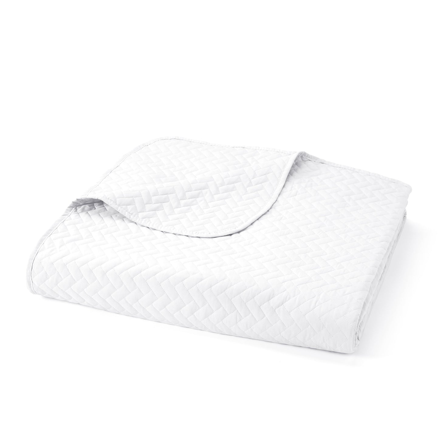 Lightweight Herringbone Stitch Quilted Coverlet Set