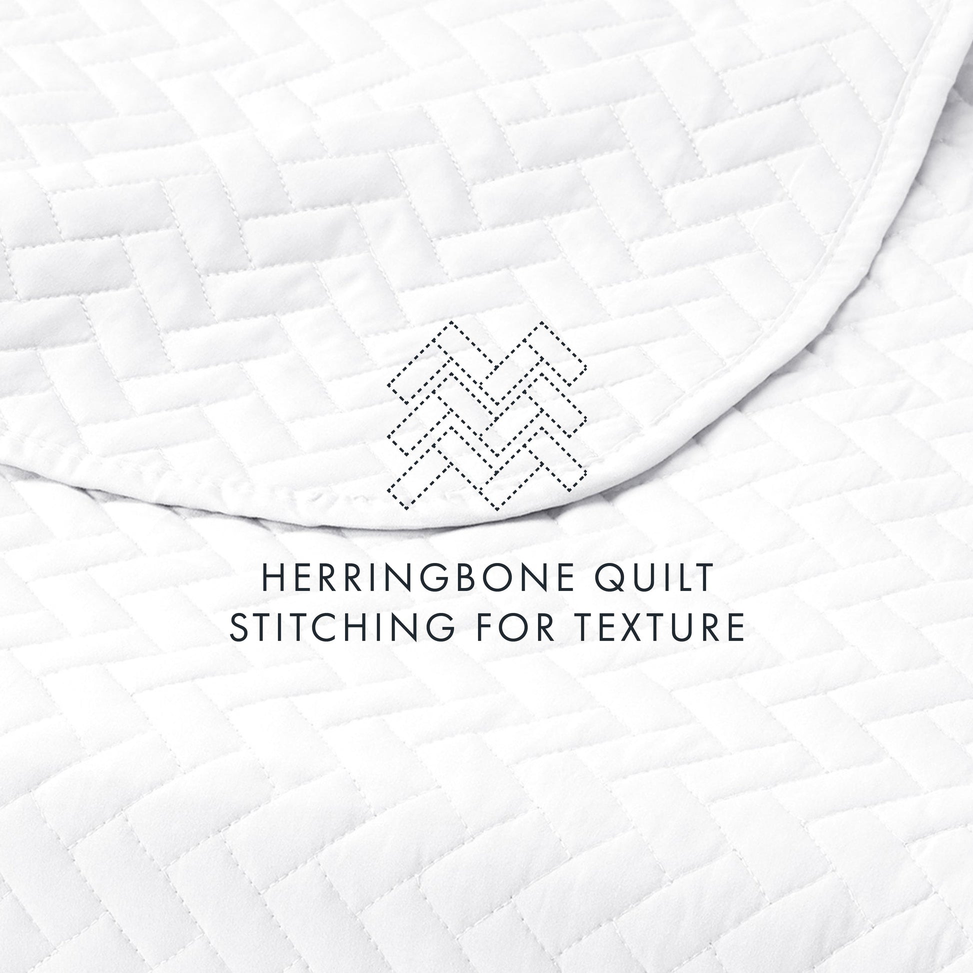 Lightweight Herringbone Stitch Quilted Coverlet Set
