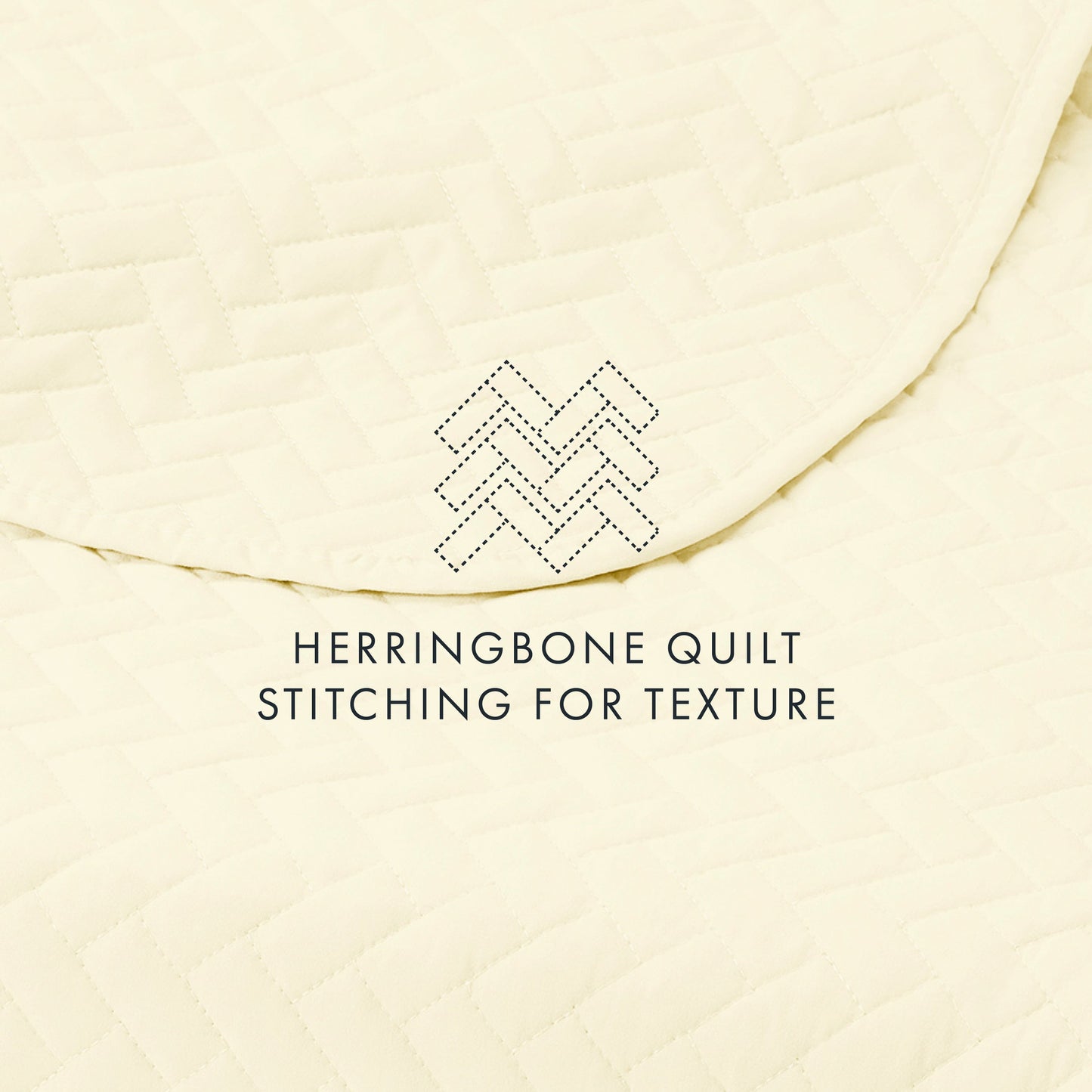 Lightweight Herringbone Stitch Quilted Coverlet Set