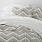 Painted Chevron Patterned Reversible Quilted Coverlet Set