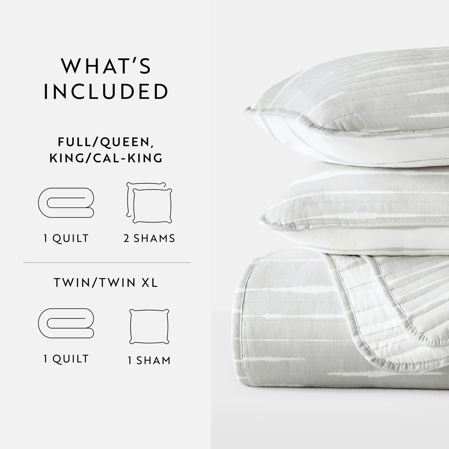 Horizon Patterned Reversible Quilted Coverlet Set