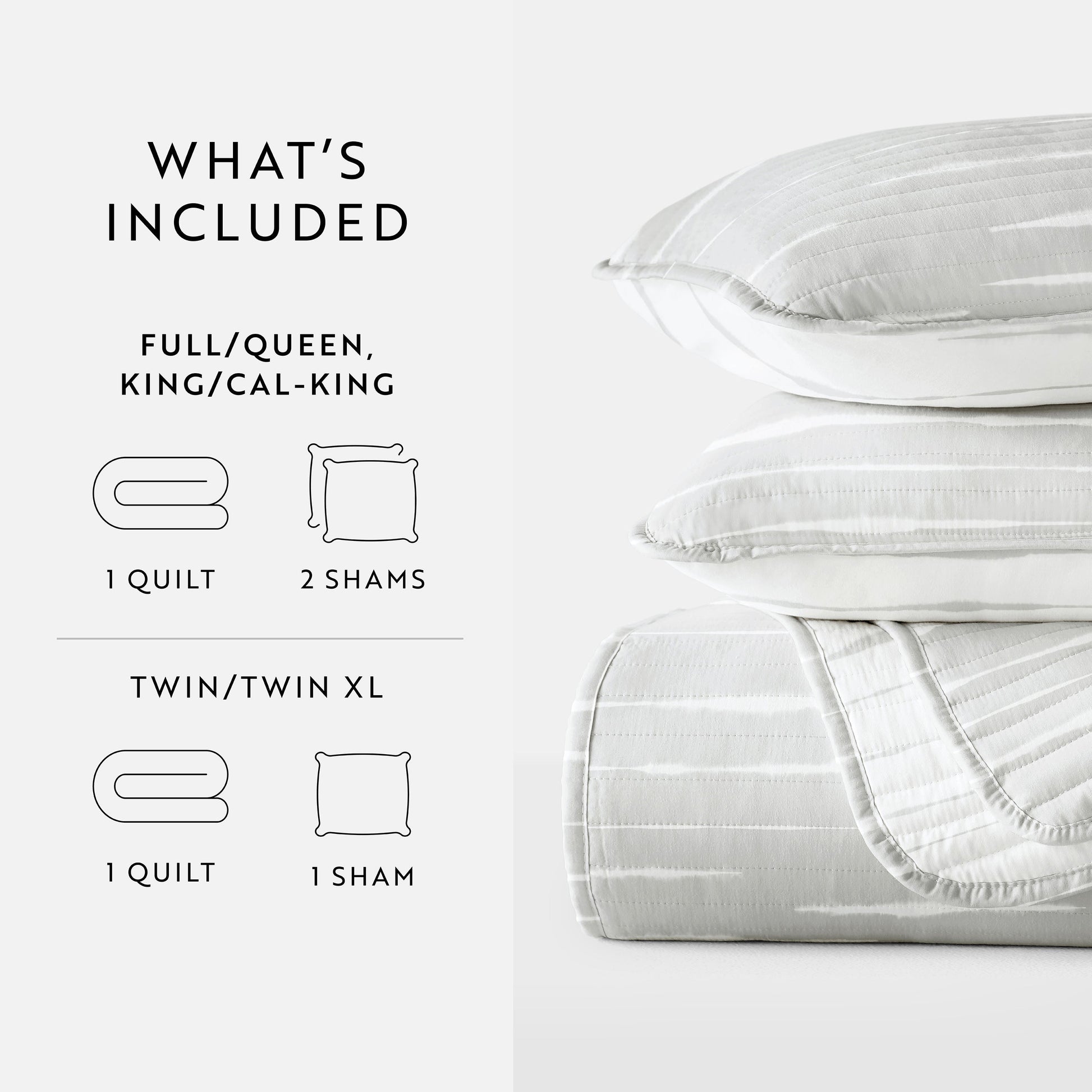 Horizon Patterned Reversible Quilted Coverlet Set
