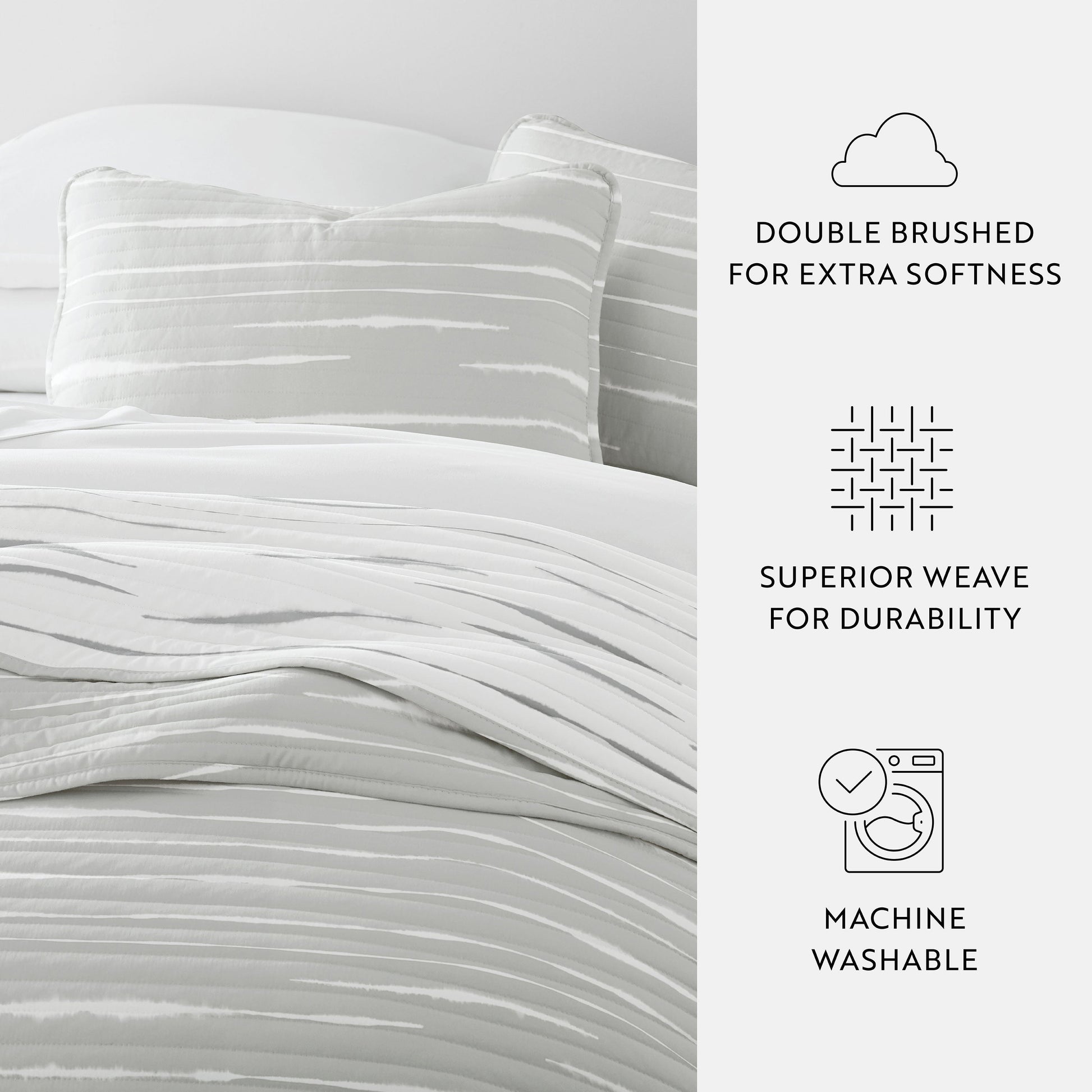 Horizon Patterned Reversible Quilted Coverlet Set