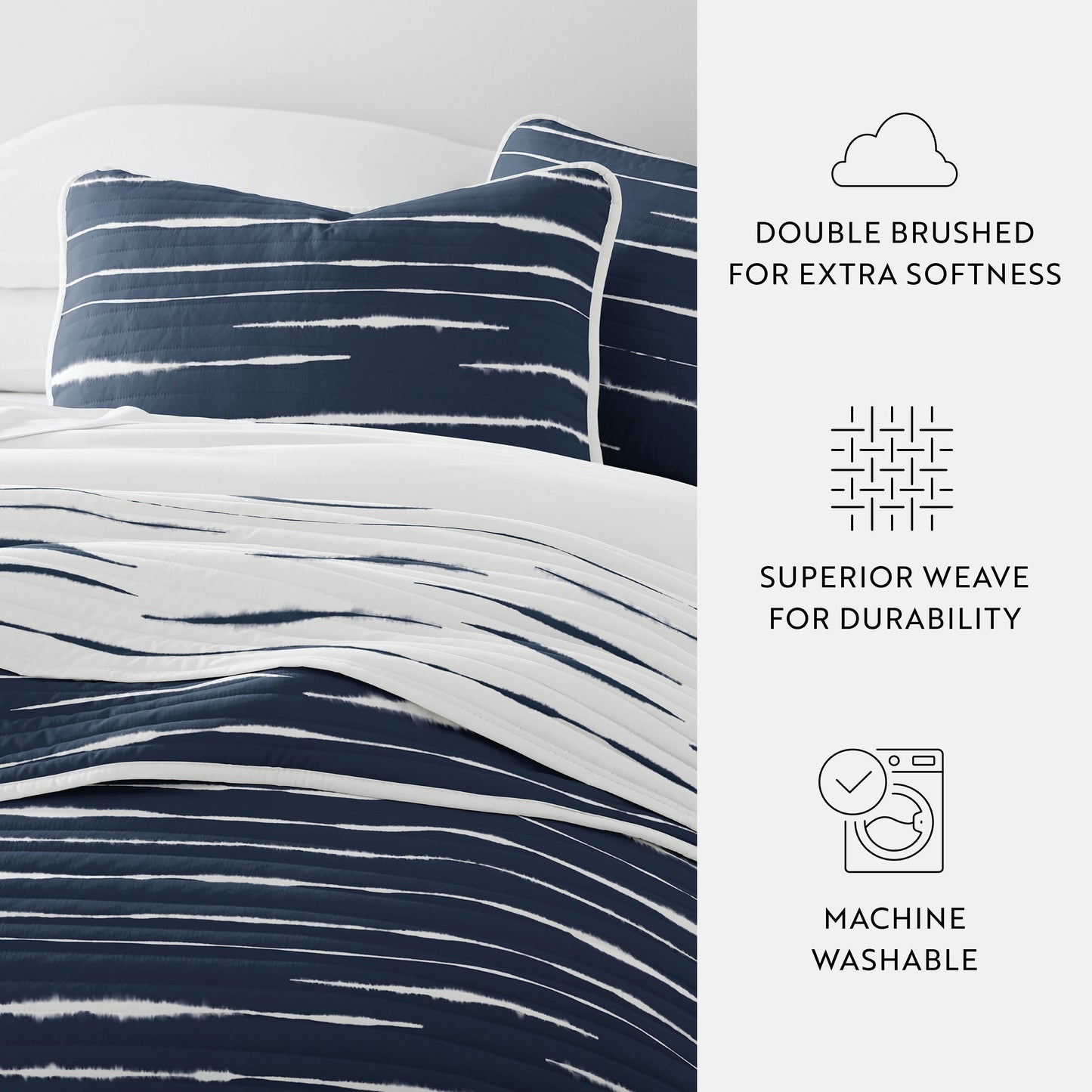 Horizon Patterned Reversible Quilted Coverlet Set