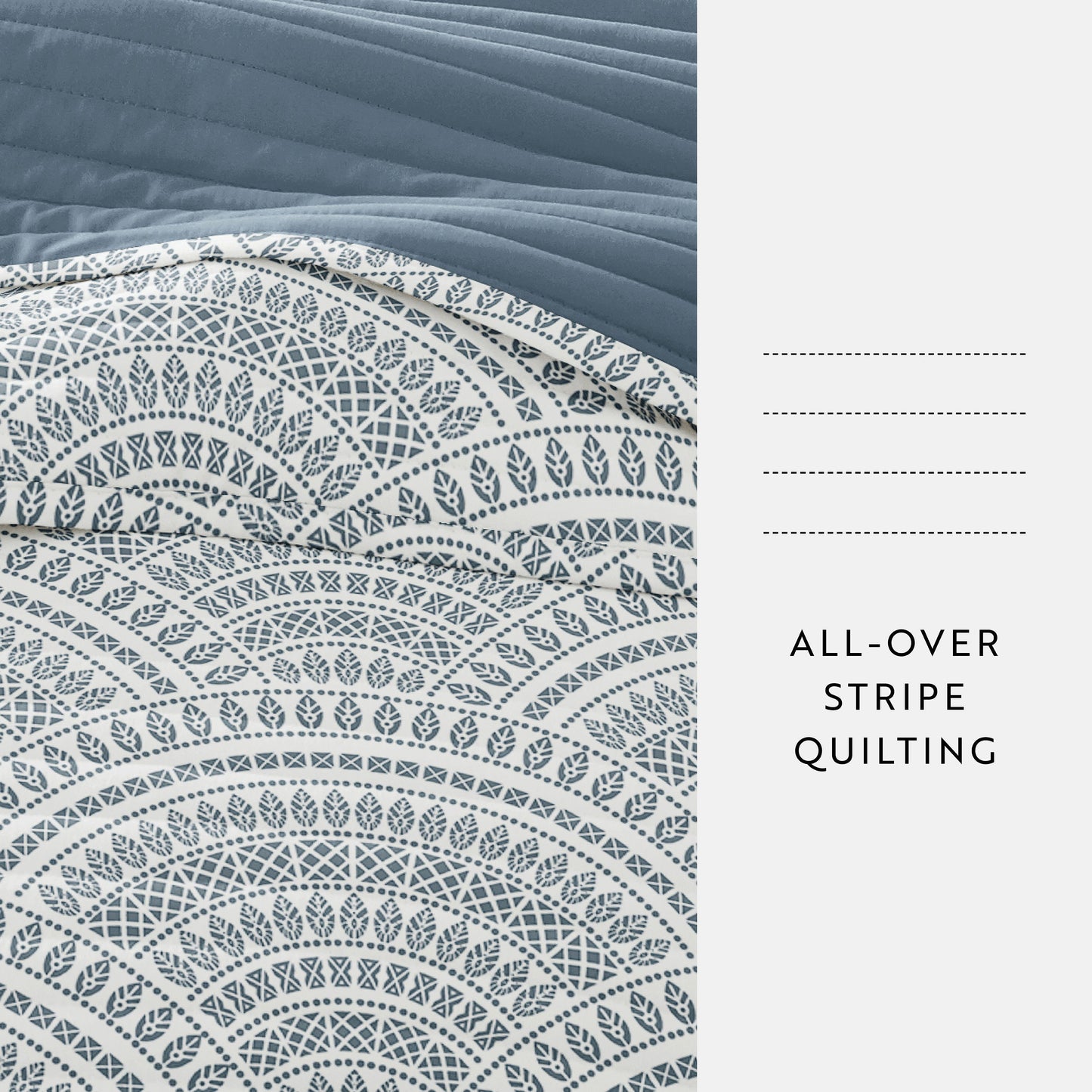 Scalloped Patterned Reversible Quilted Coverlet Set