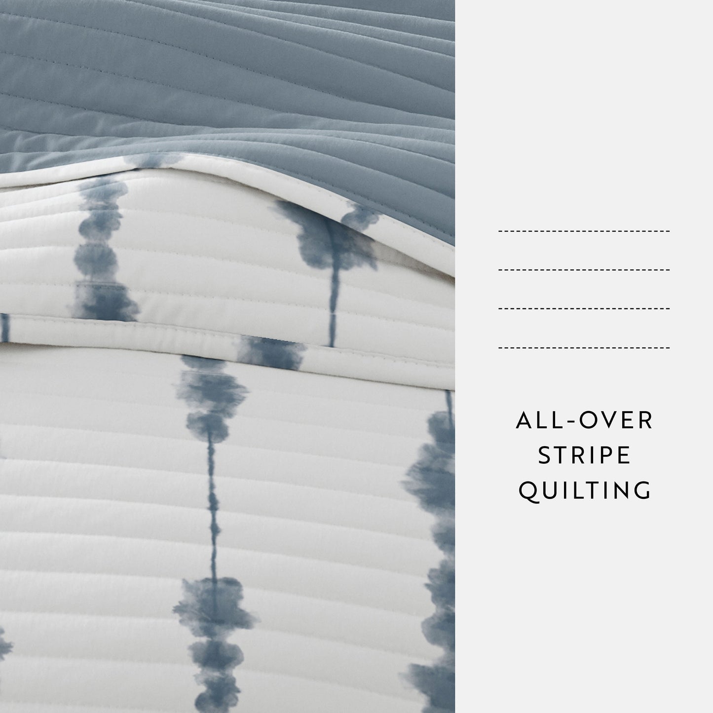 Shibori Aesthetic Patterned Reversible Quilted Coverlet Set
