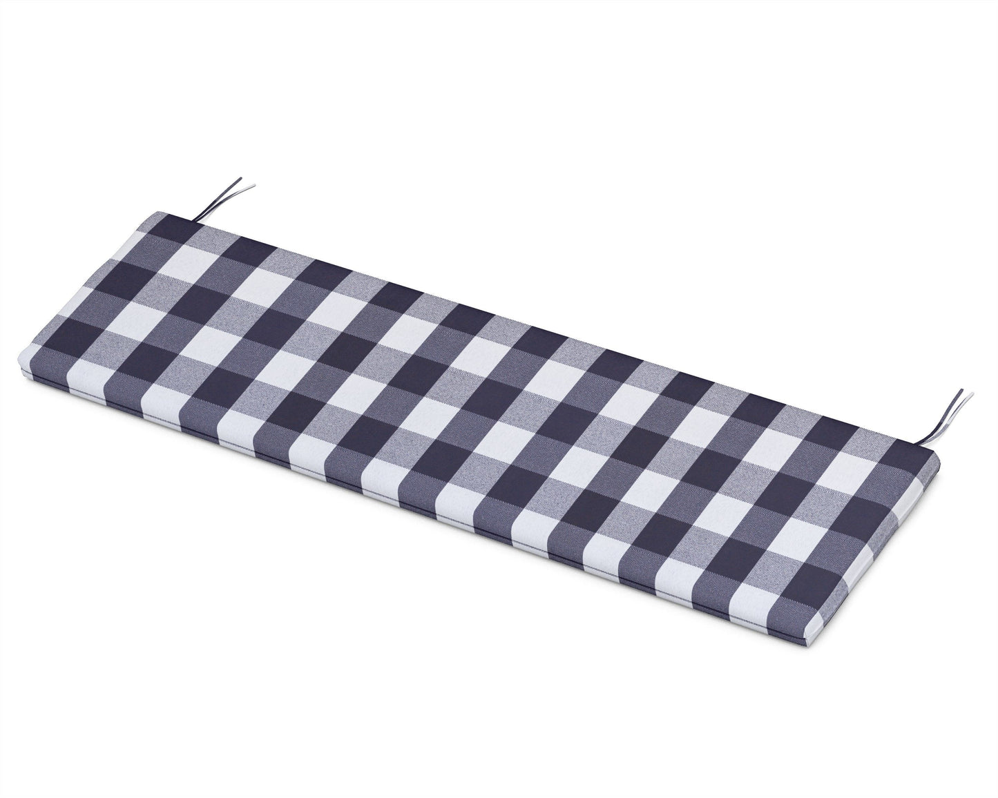 POLYWOOD Bench Seat Cushion - 17.5"D x 55"W x 2.5"H — Buffalo Plaid Navy
