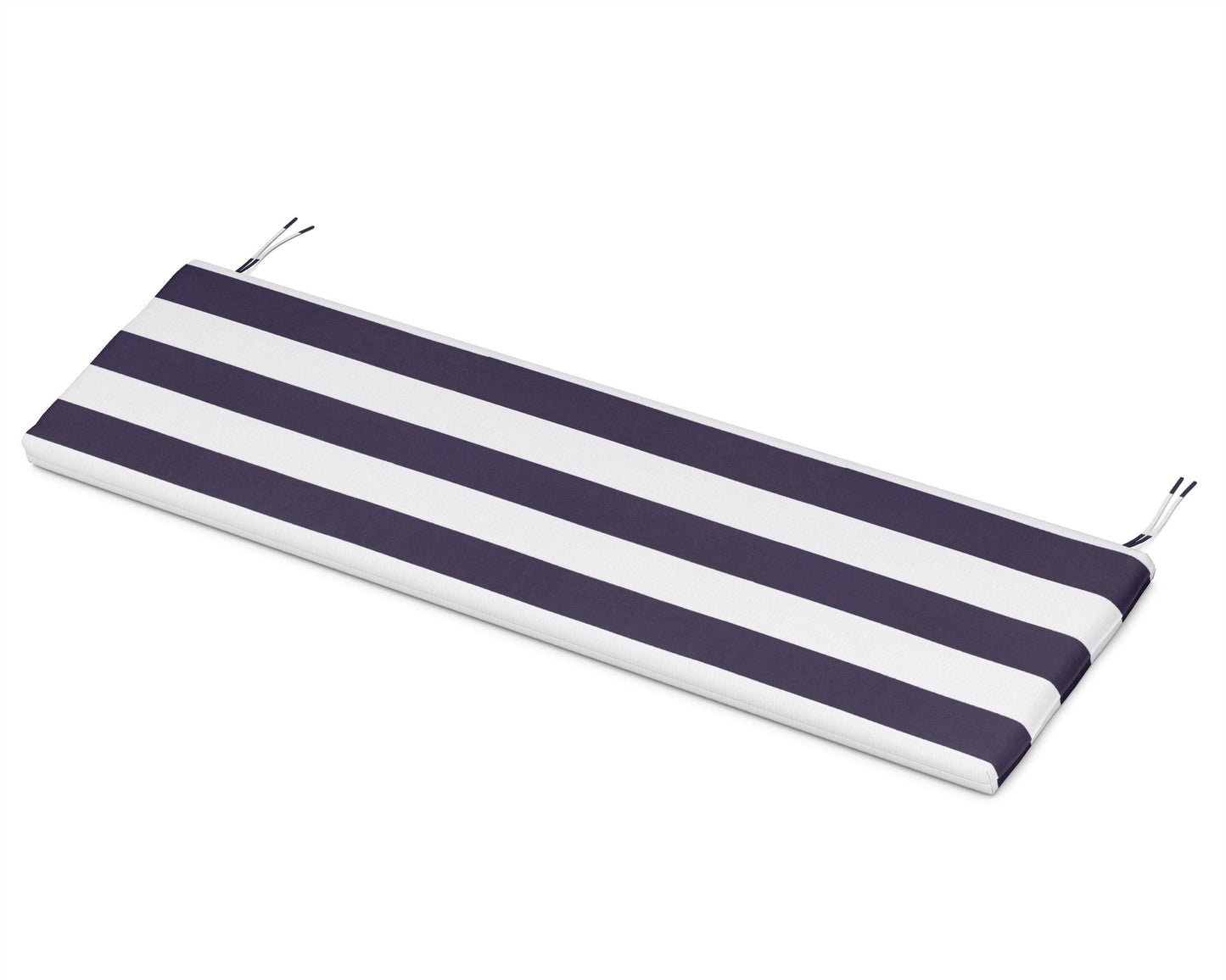 POLYWOOD Bench Seat Cushion - 18.5"D x 55.5"W x 2.5"H — Cabana Stripe Navy