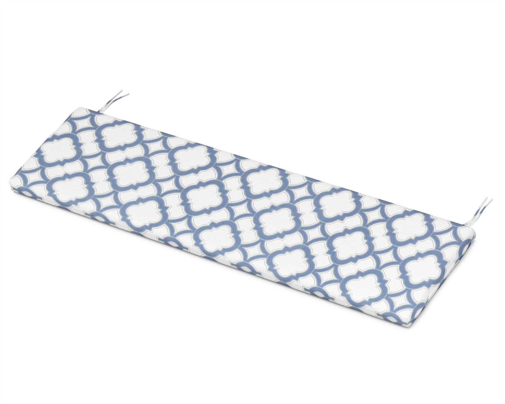 POLYWOOD Bench Seat Cushion - 17.5"D x 57.5"W x 2.5"H — Trellis Sky Blue