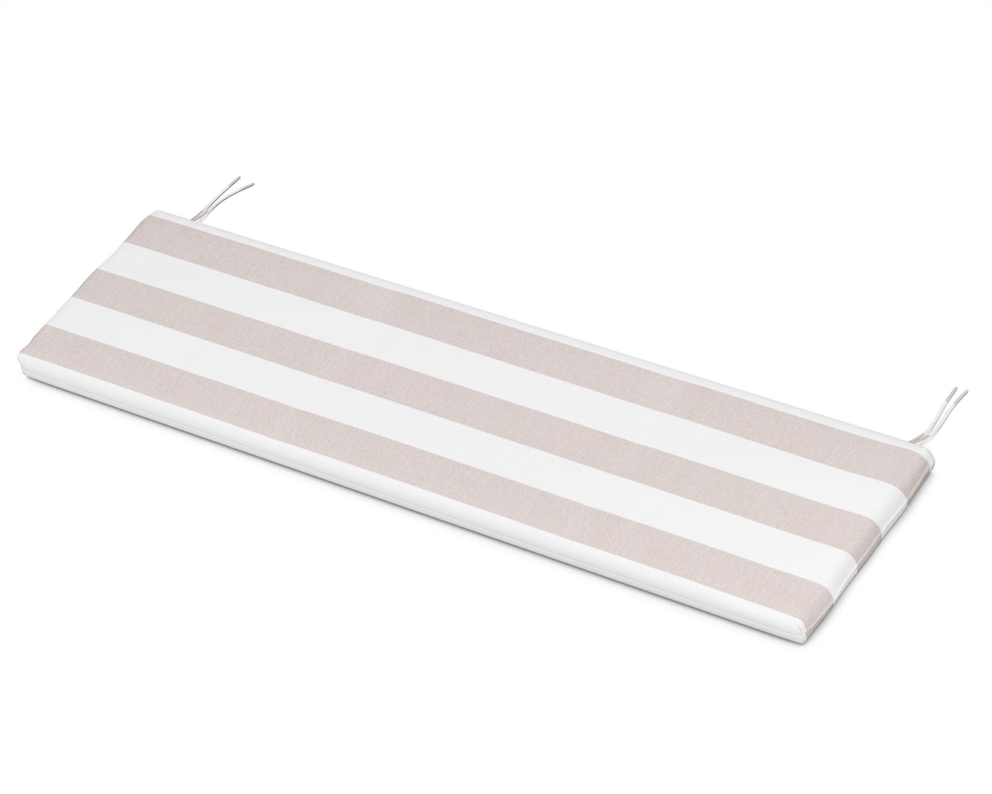 POLYWOOD Bench Seat Cushion - 17.25"D x 68.5"W x 2.5"H — Cabana Stripe Dune Burlap