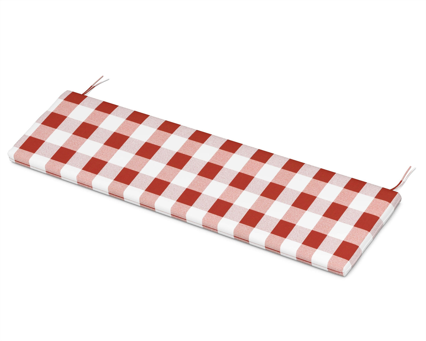 POLYWOOD Bench Seat Cushion - 17.25"D x 56.5"W x 2.5"H — Buffalo Plaid Crimson