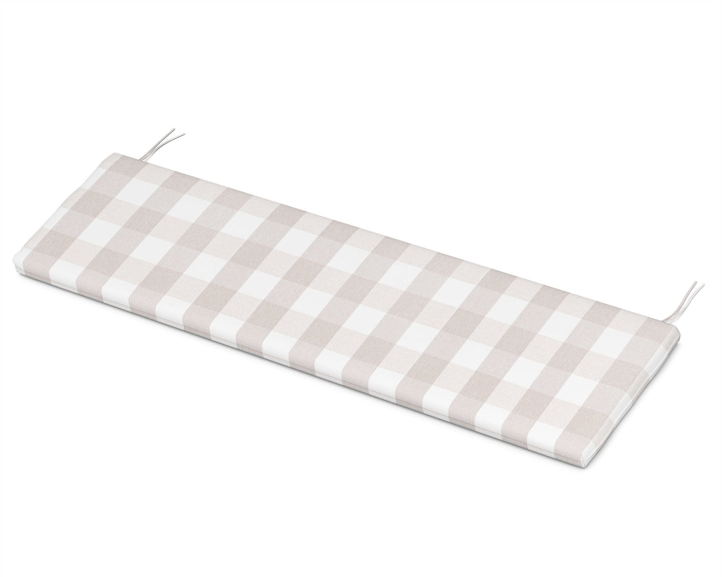 POLYWOOD Bench Seat Cushion - 17.25"D x 56.5"W x 2.5"H — Buffalo Plaid Dune Burlap