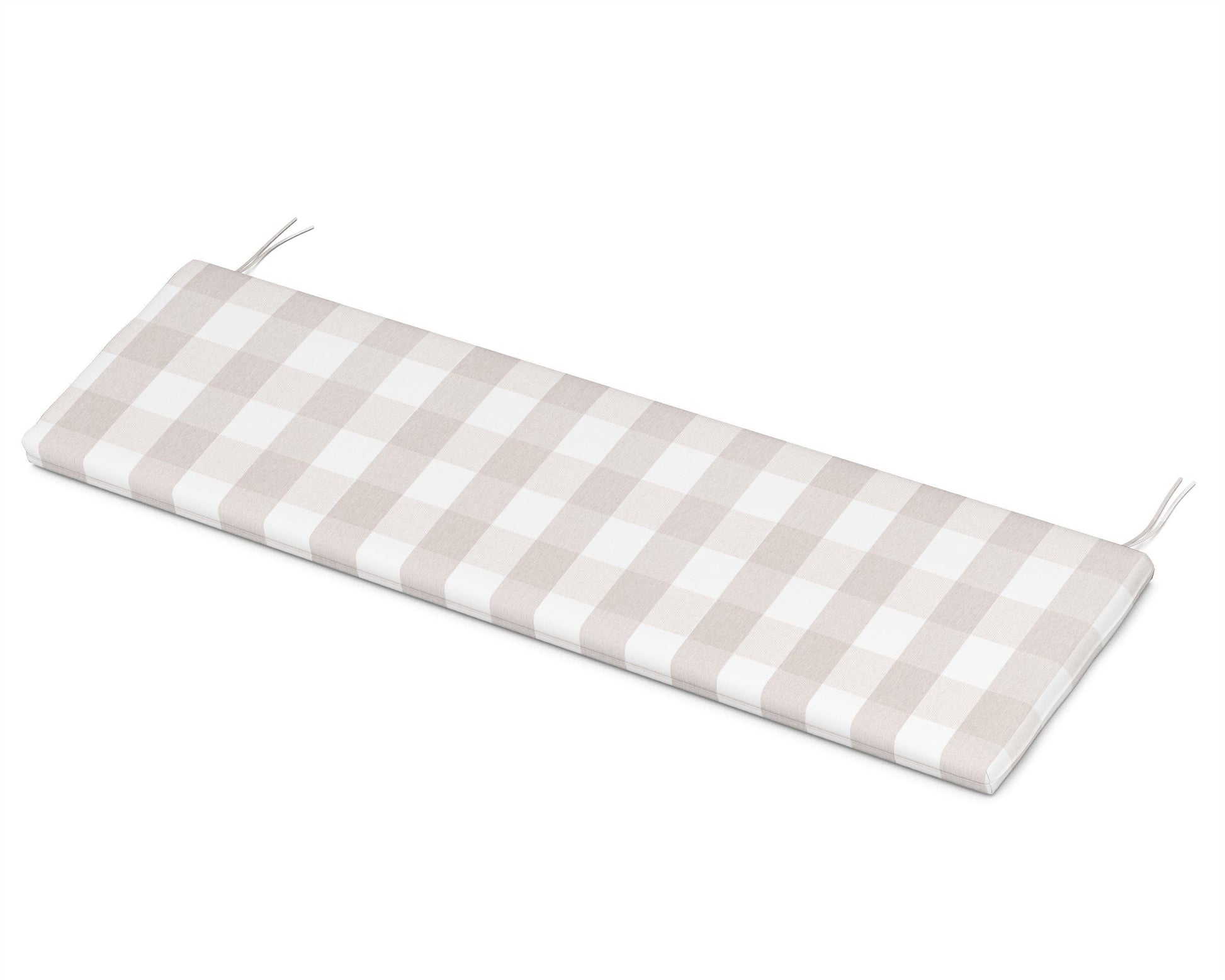 POLYWOOD Bench Seat Cushion - 17.25"D x 56.5"W x 2.5"H — Buffalo Plaid Dune Burlap