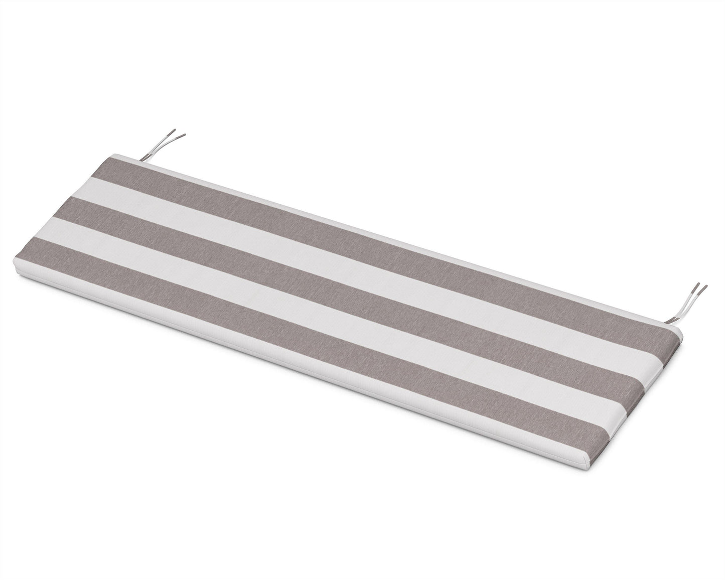 POLYWOOD Bench Seat Cushion - 17.5"D x 55"W x 2.5"H — Cabana Stripe Grey Mist